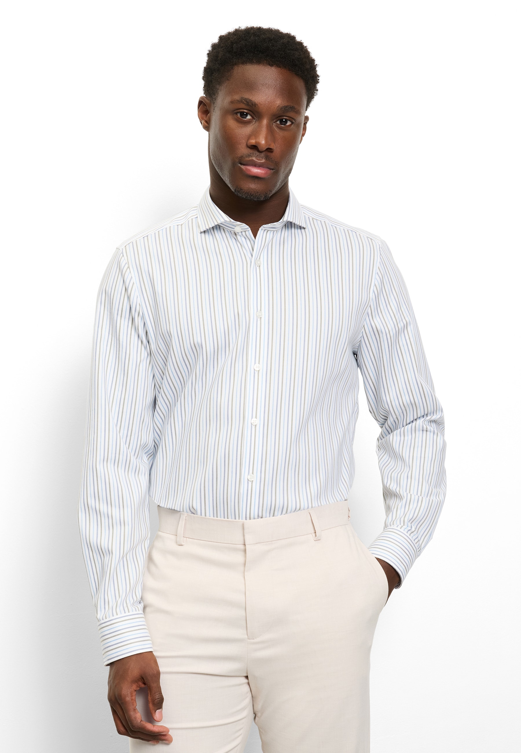 OLYMP Langarmhemd "Level Five" Businesshemd, body fit, Haifischkragen, gest günstig online kaufen