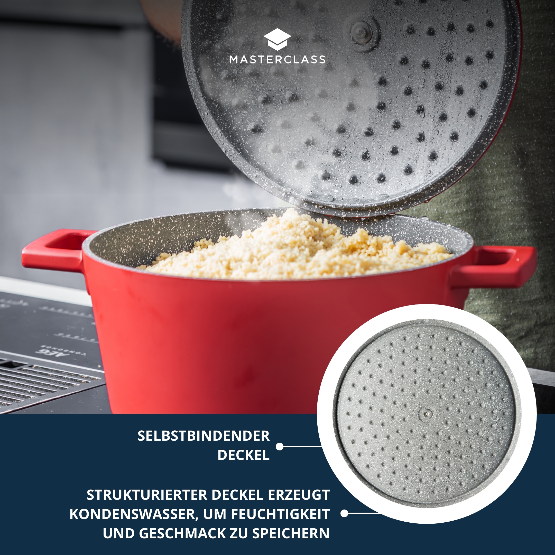 Master Class Kasserolle »MasterClass«, Aluminiumguss, 5 Liter, rund, ultraleicht, kratzfeste Antihaftbeschichtung, Induktion