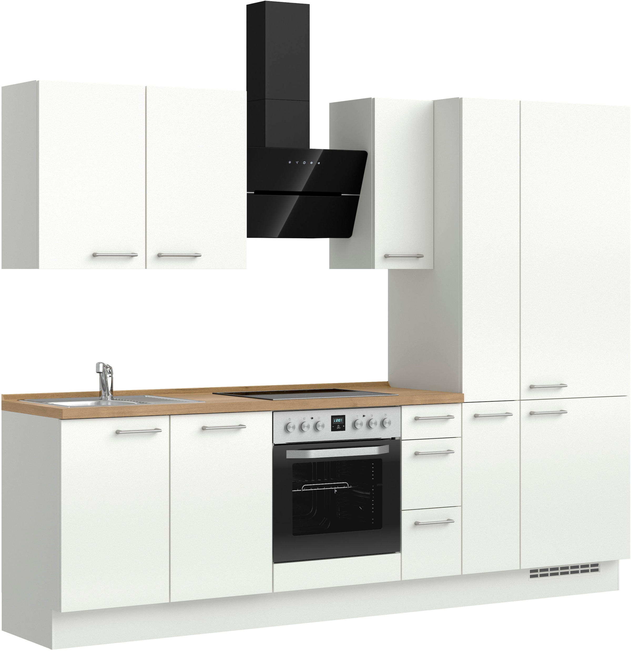 nobilia® Küchenzeile »"Laser II"«, vormontiert, Ausrichtung wählbar, Breite 270 cm, wahlw. mit E-Geräten