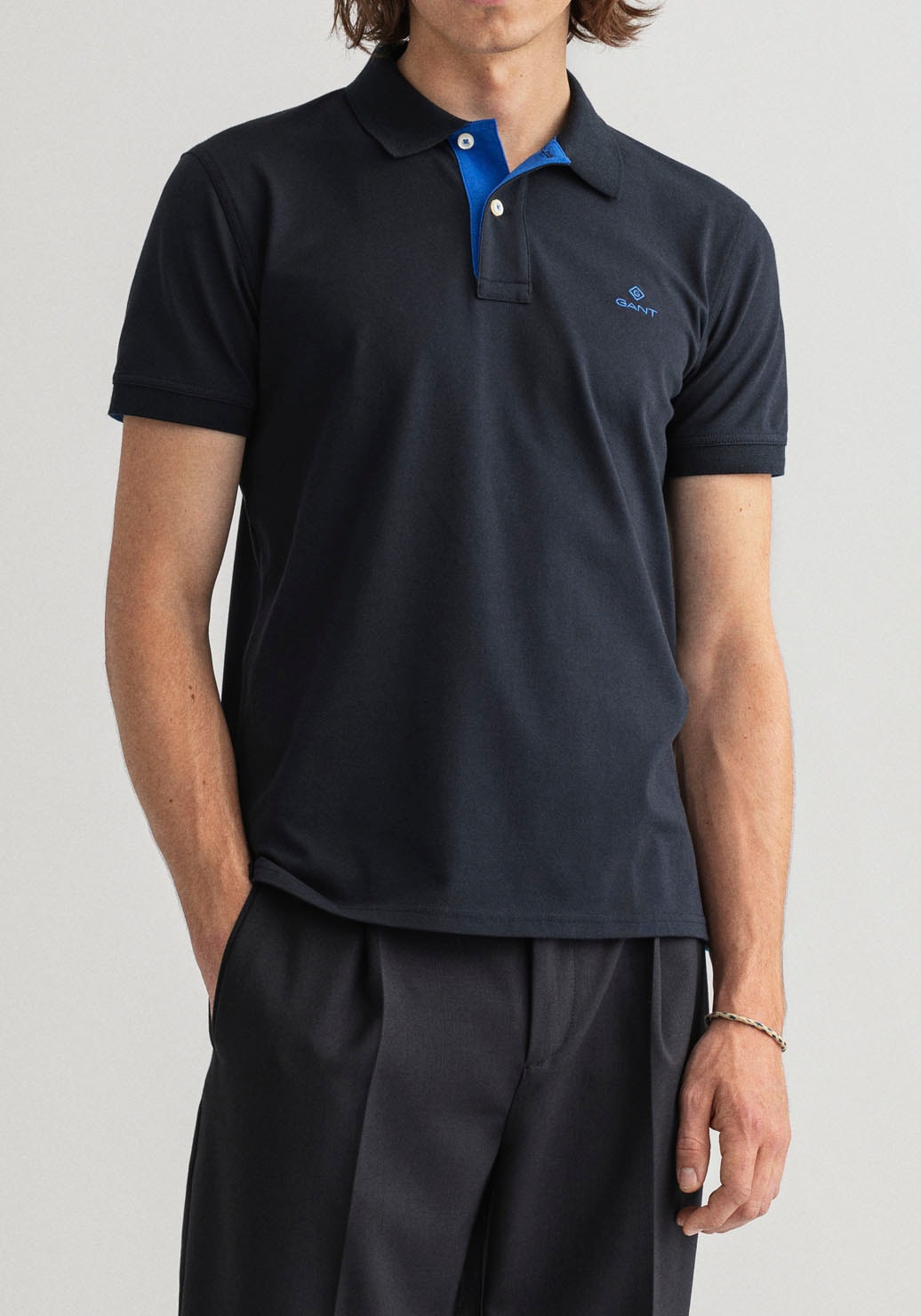 Poloshirt »CONTRAST COLLAR PIQUE SS RUGGER«, formstabil durch Elasthan