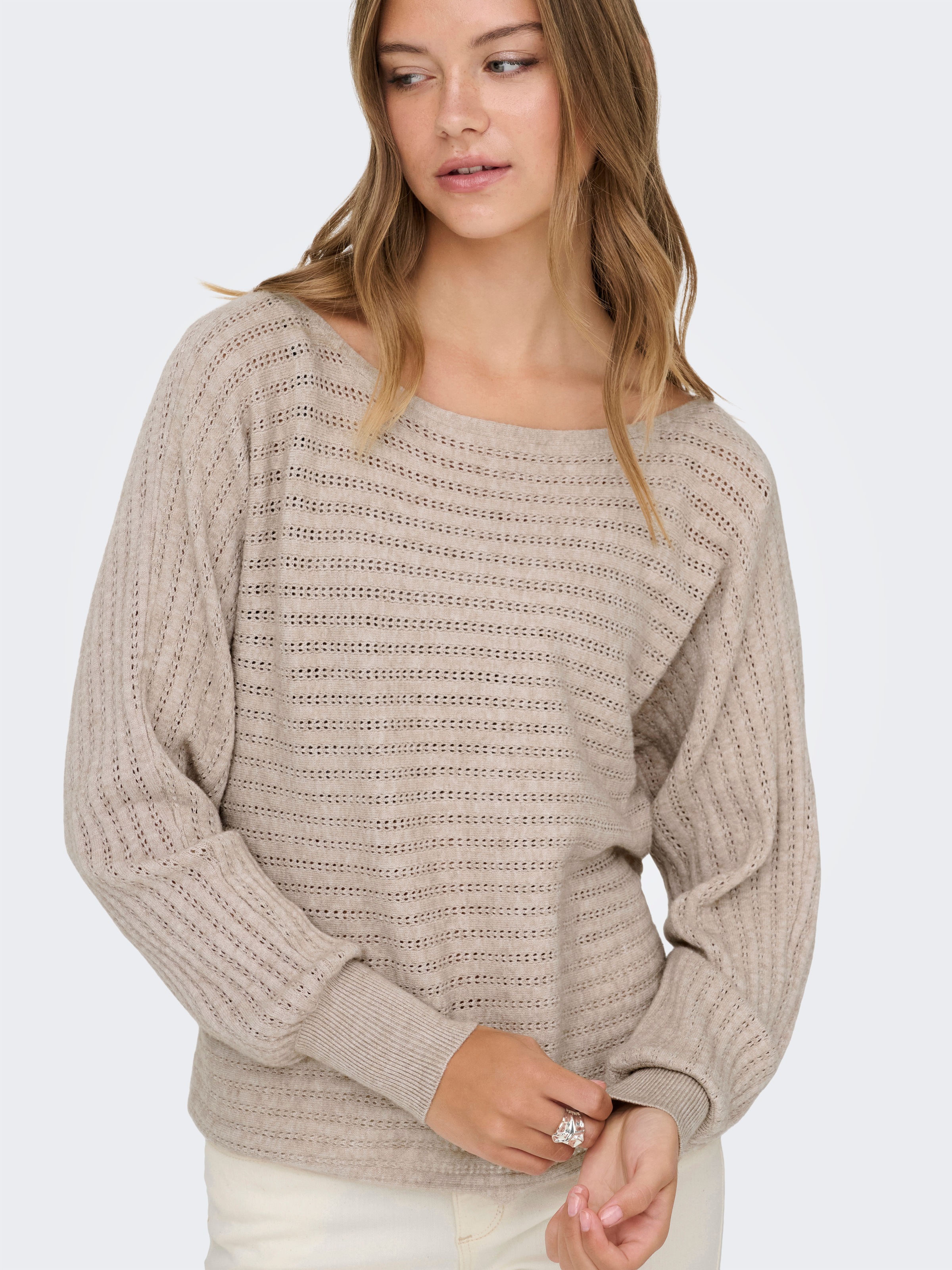 ONLY Strickpullover "ONLIBI LS BOATNECK STRUC PULLOVER EX KNT" günstig online kaufen