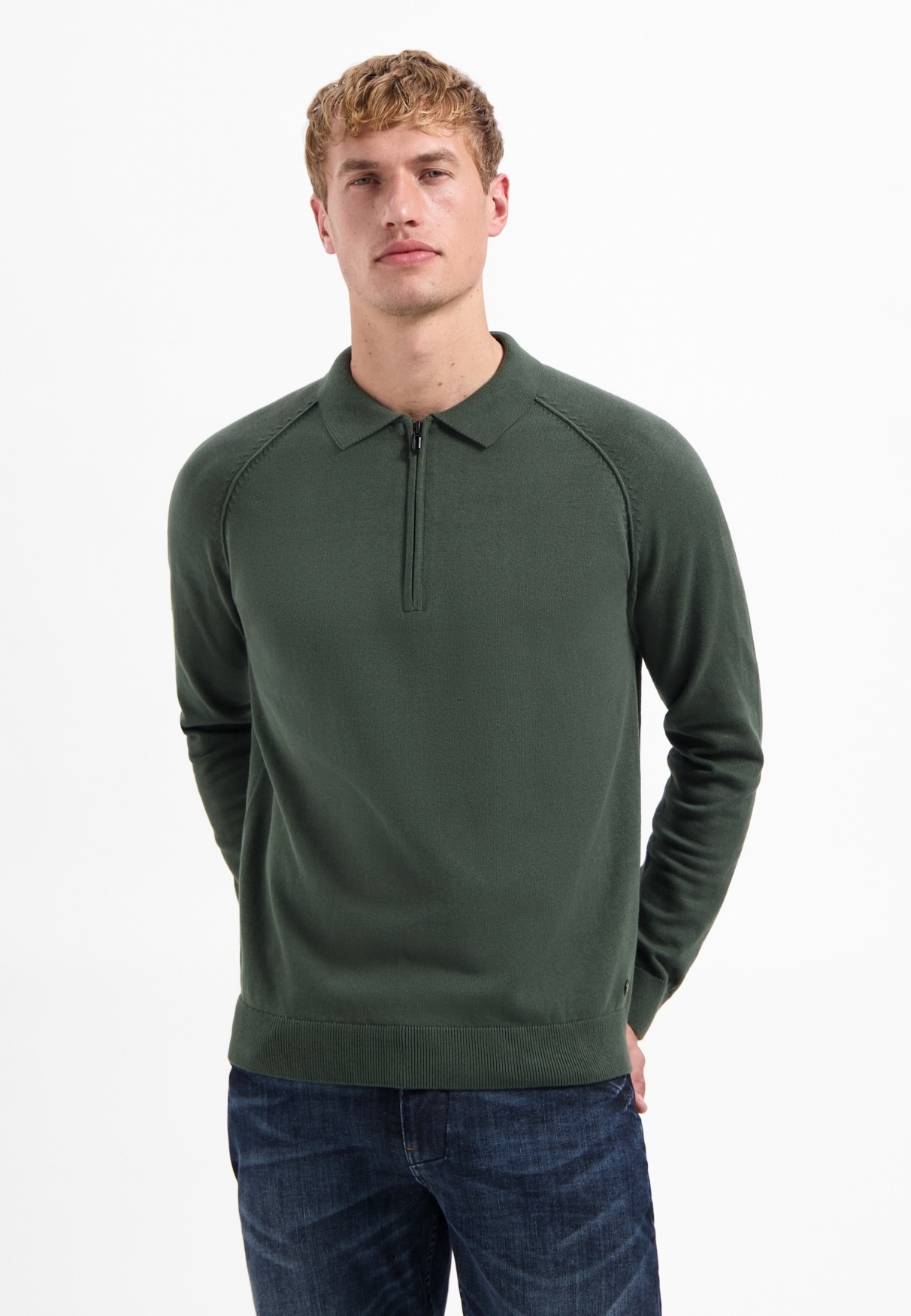 NO EXCESS Stehkragenpullover "No Excess Half-Zip-Polo-Pullover Pullover Pol günstig online kaufen