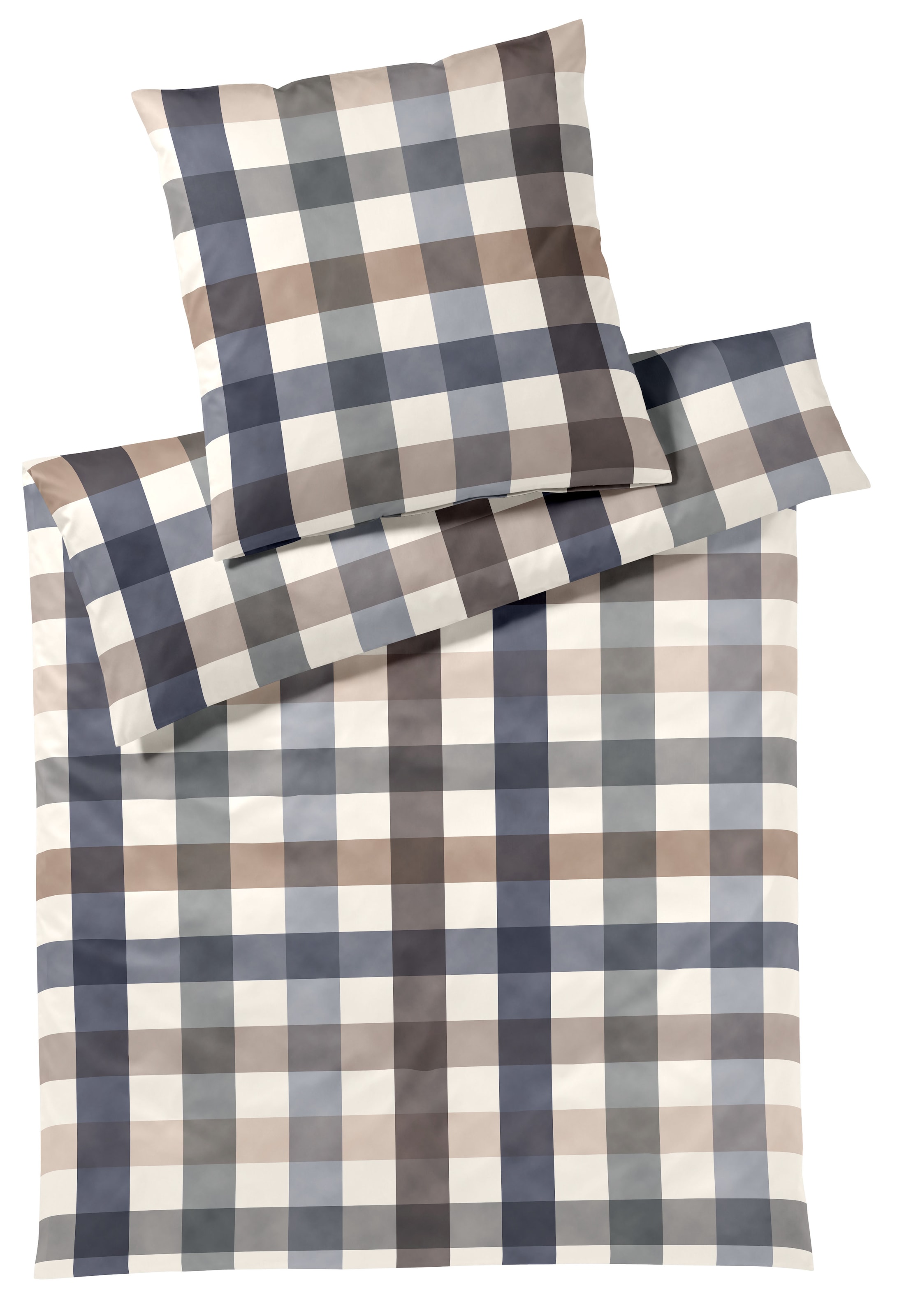 Elegante Bettwäsche »Kuschel Karo« 2 Stk. tlg. angenehmes Hautgefühl