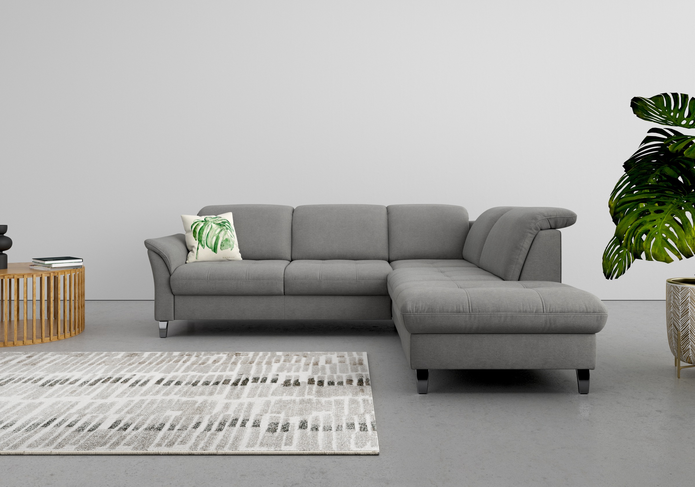 Ecksofa SIT & MORE "Maggiore L-Form", grau, B:261cm T:224cm, 98% Polyester, 2% Polyamid, Sofas, Ecksofa, wahlweise mit Kopfteilverstellung, Bettfunktion und Stauraum 8