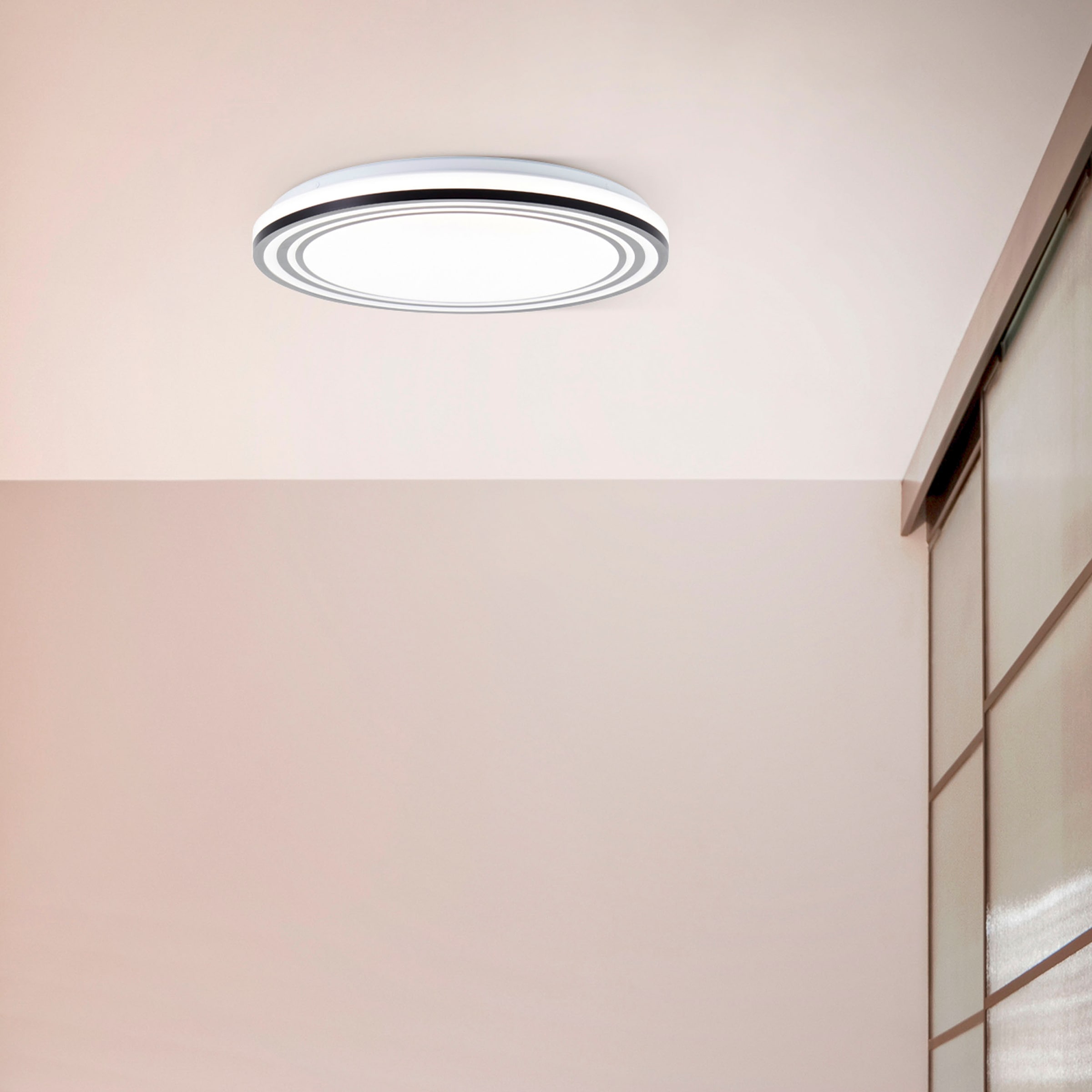 BreLight LED Wandleuchte »Kobana«, D 49 cm, 3800 lm, 3000-6500 K, dimmbar, CCT, schwarz/weiß