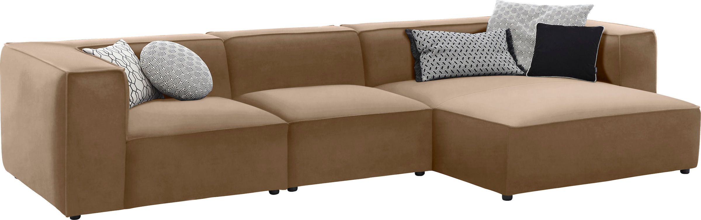 W.SCHILLIG Ecksofa »around-the-block«, mit eleganter Biese, mit Federkern, Breite 341 cm