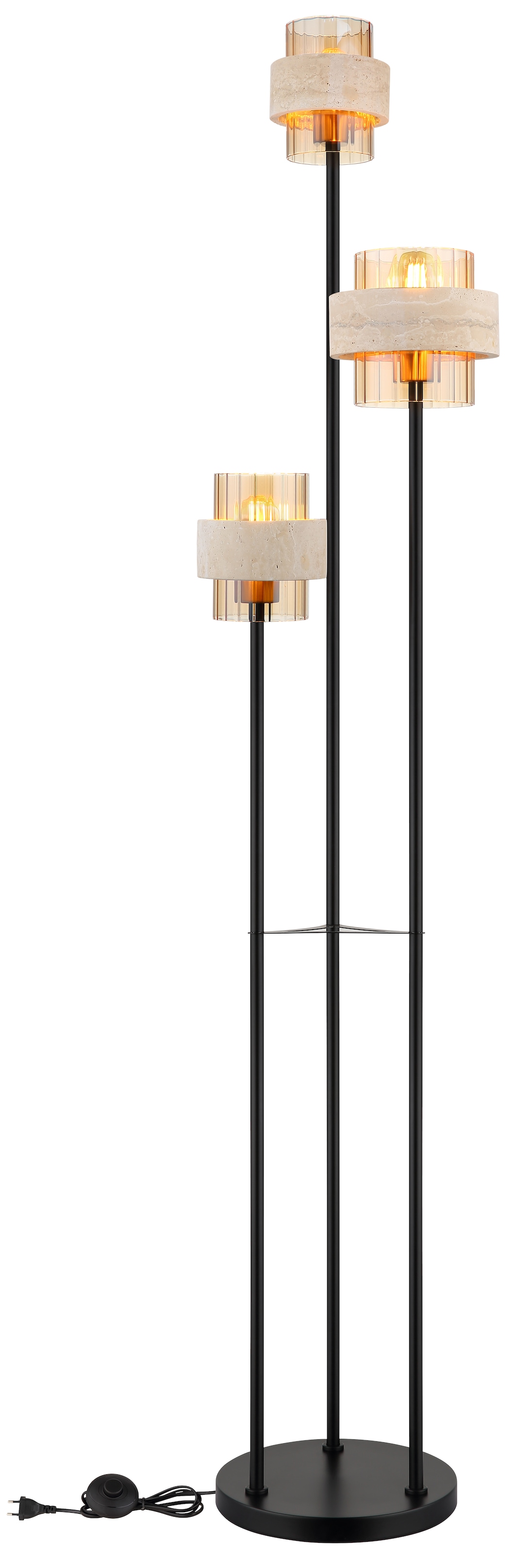 GLOBO LIGHTING Stehlampe »DAREN« E27 1 Stk. Stehleuchte Fußtrittschalter
