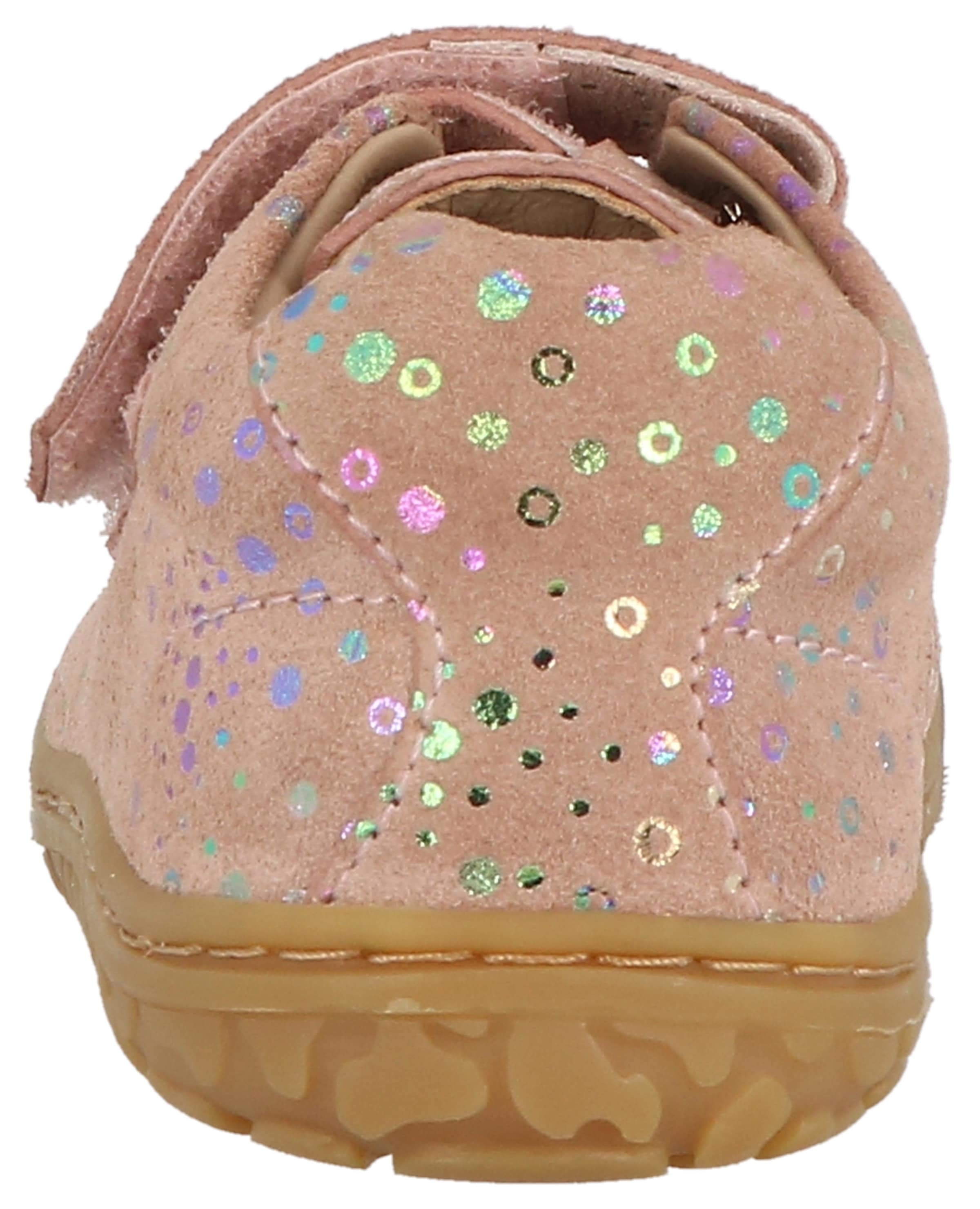 Lurchi Barfußschuh »Noah Barefoot«, Klettschuh, farbiger Glitzerdruck, Größenschablone zum Download