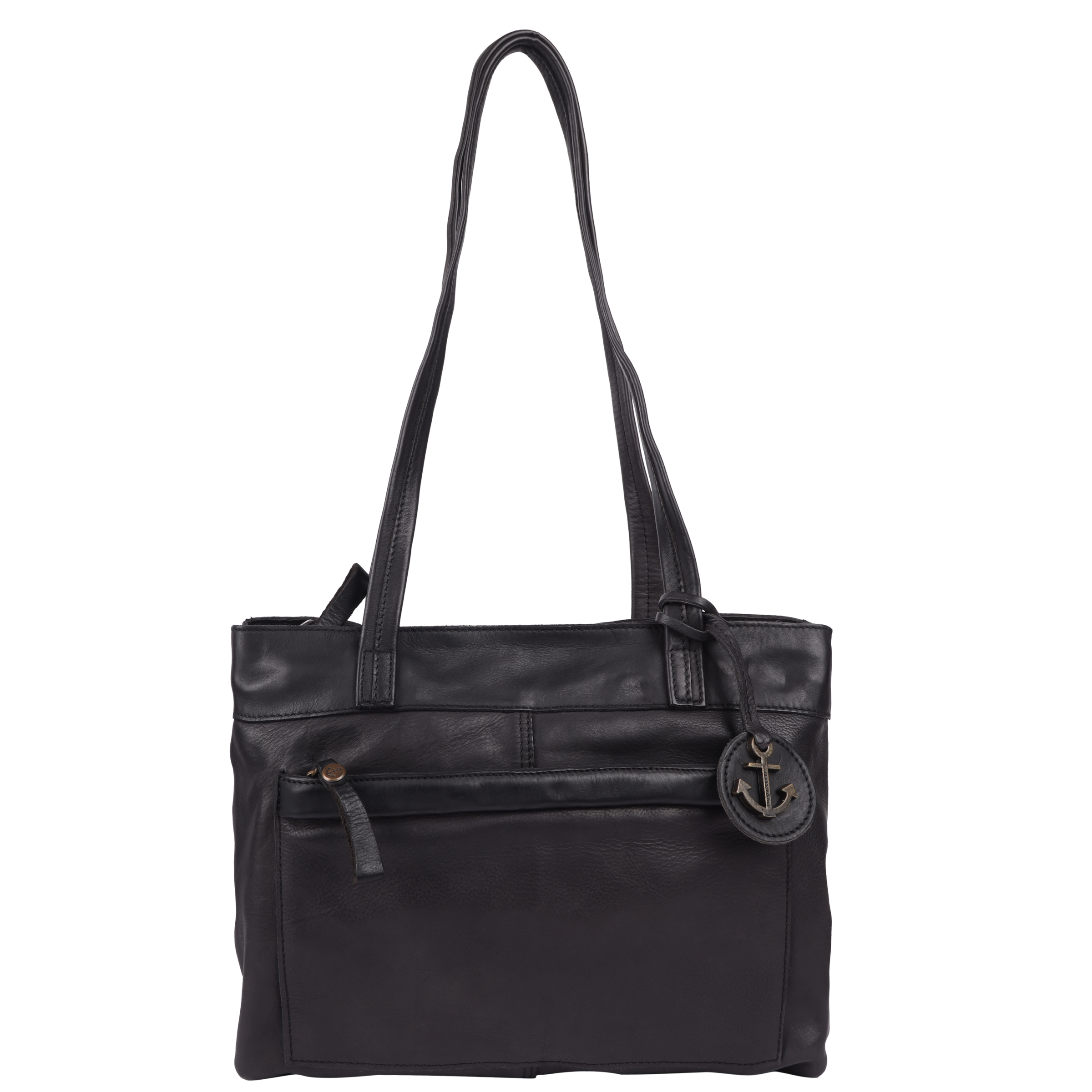 Shopper HARBOUR 2ND "Zea", Damen, Gr. B/H/T: 26,5cm x 22cm x 10cm, grau (ash), Rindsleder, Taschen Shopper, Damen Henkeltasche, Schultertasche, Handtasche mit Logodruck