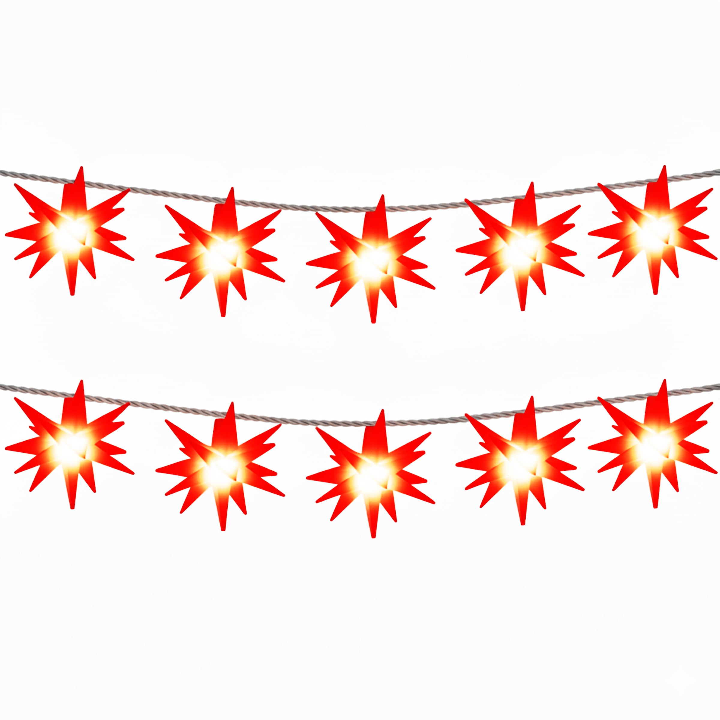 OTTO home LED-Lichterkette »Earrin« 10 Stk.-flammig 3D 10er Sternenlichterkette, Sterne, Lichterkette, 4,5 m beleuchtet