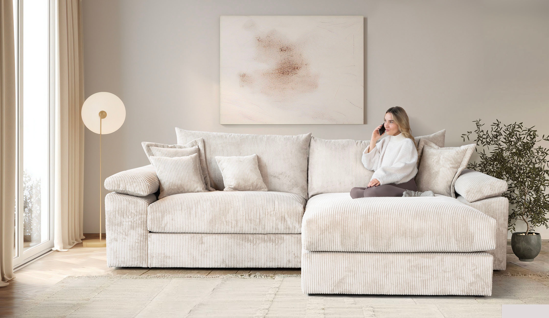 Home affaire Ecksofa "Soft&Cosy XXL L-Form - Breite 303 cm", Mega-Sofa, Cor günstig online kaufen