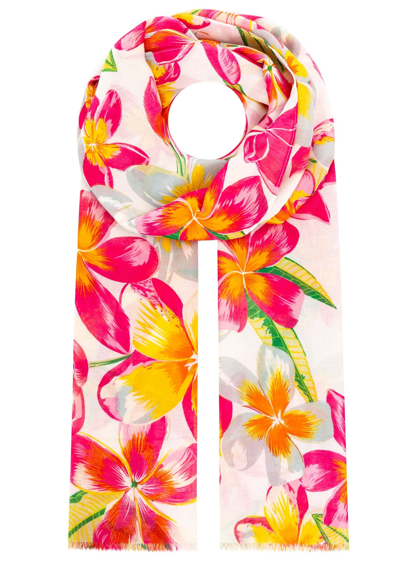 Zwillingsherz Schal ""Floral"" Blumenmuster, leichter Stoff günstig online kaufen