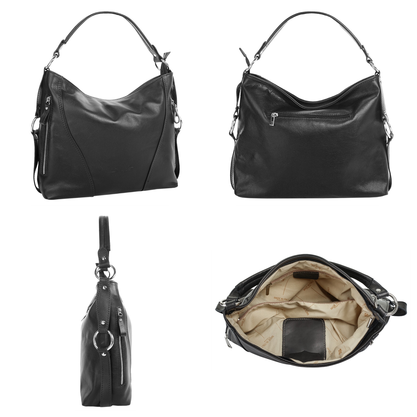 Samantha Look Henkeltasche, echt Leder, Made in Italy