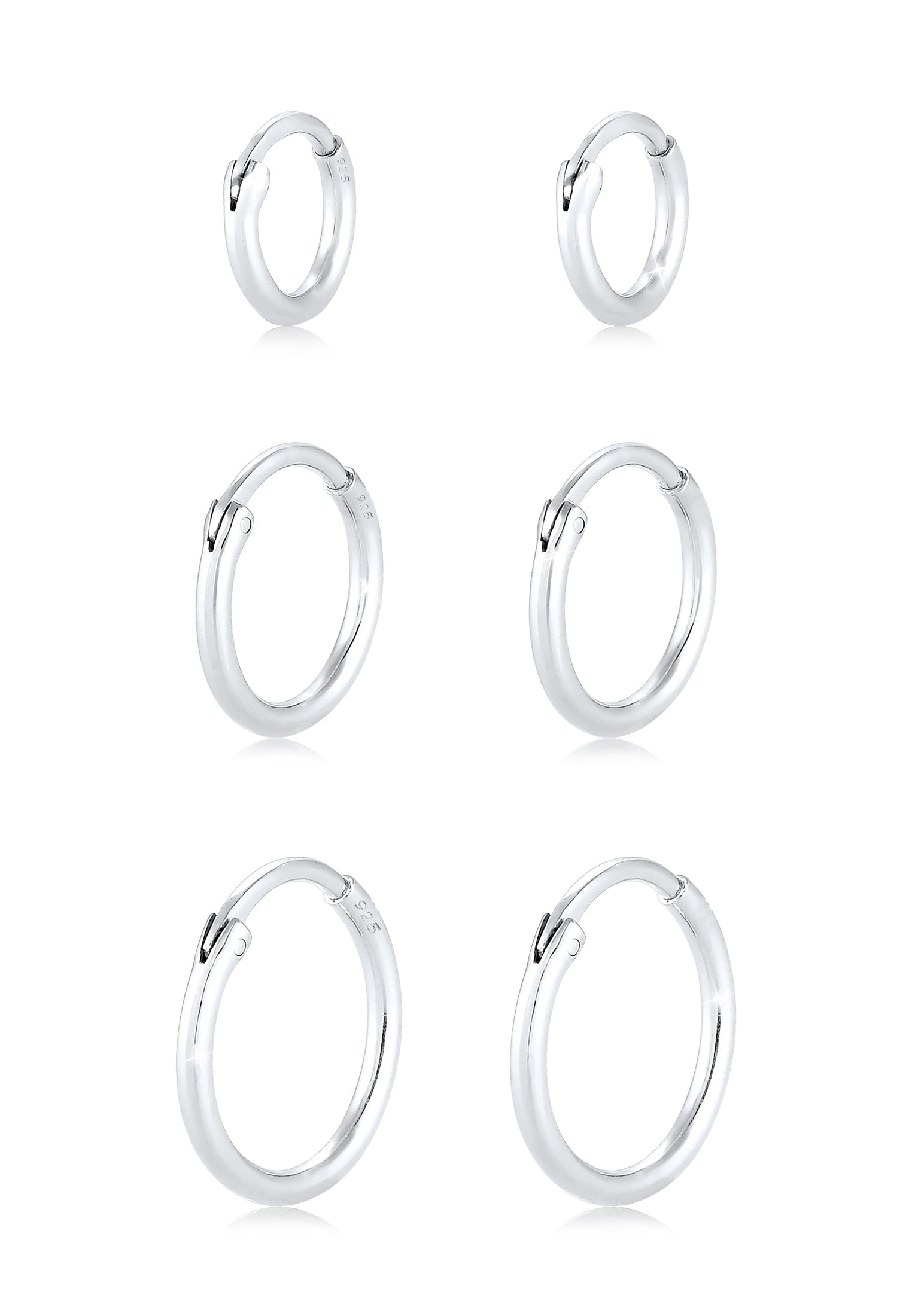 Elli Ohrring-Set »Creolen Set Trio Basic Must-Have Trend 925 Silber«