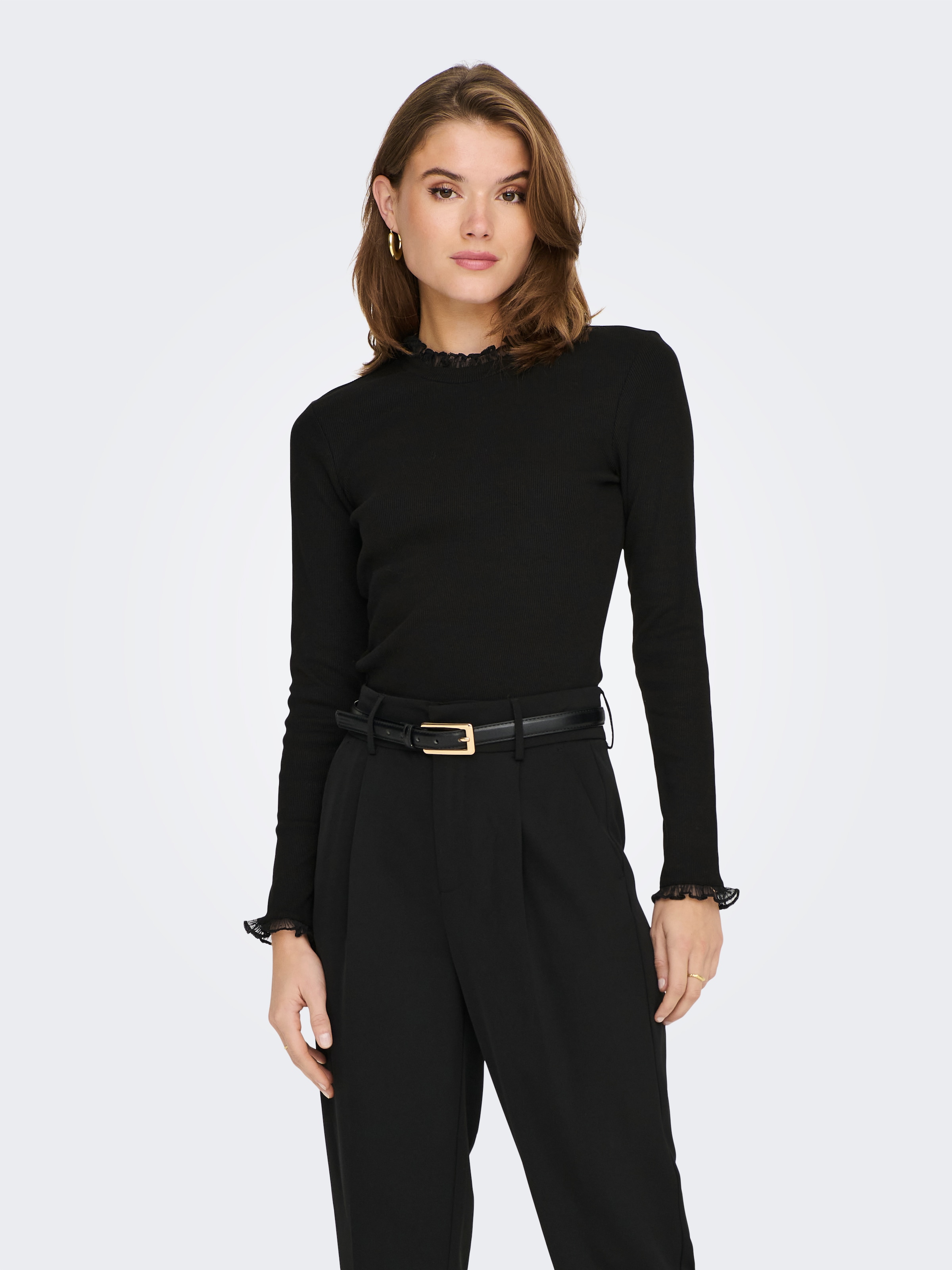 ONLY Langarmshirt »ONLLESLIE L/S LACE MIX TOP JRS«