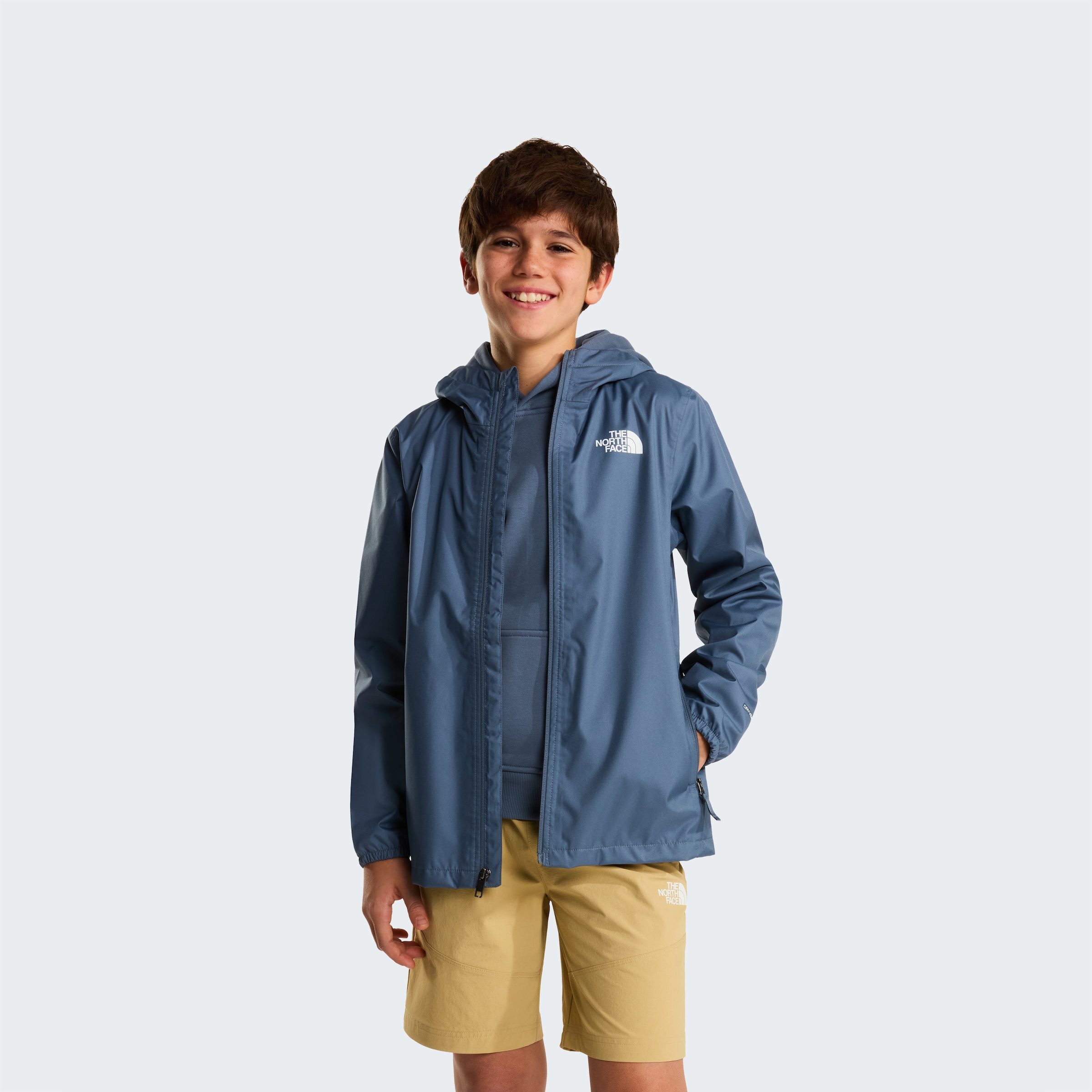 The North Face Regenjacke »TEEN ZIPLINE RAIN JACKET« für Jugendliche, mit fester Kapuze, mit RV-Garage