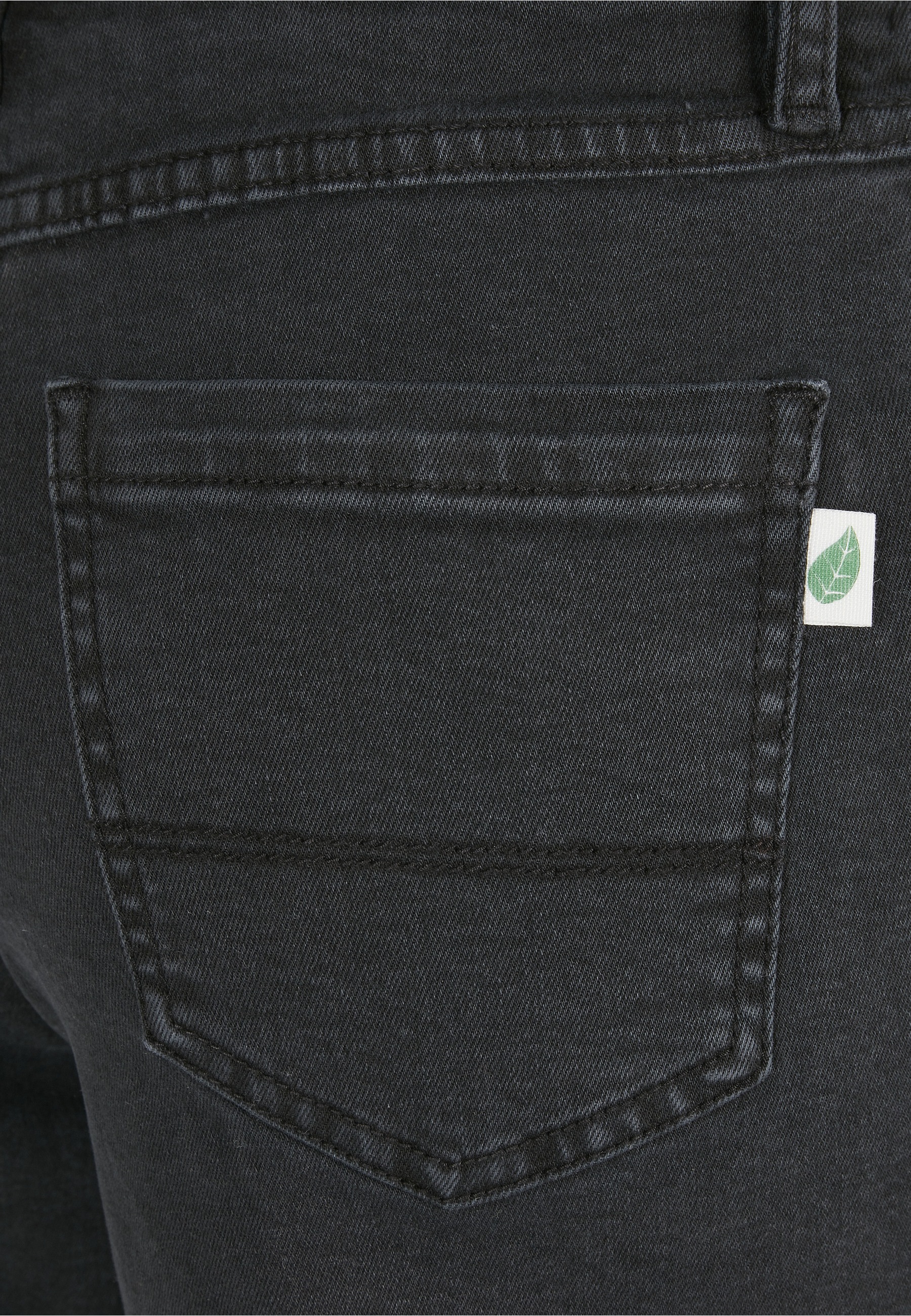 Stoffhose URBAN CLASSICS "Urban Classics Damen", Damen, Gr. 34, Normalgrößen, schwarzwashed, 50% Baumwolle (Bio), 48% Baumwolle, 2% Elasthan, unifarben, normal, Hosen Stoffhose 3