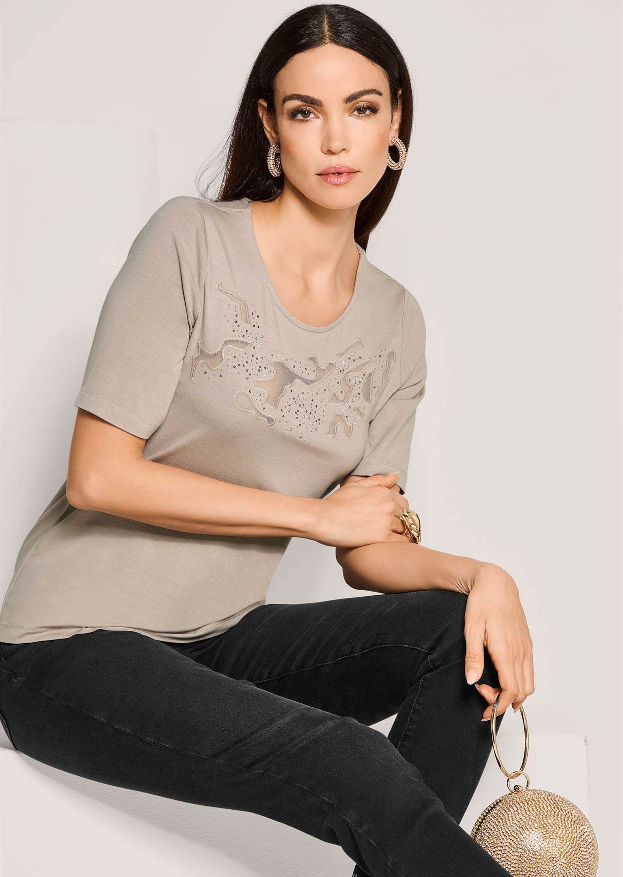 MADELEINE Kurzarmshirt »Shirt Glamouröses Oberteil mit Straßsteinen«