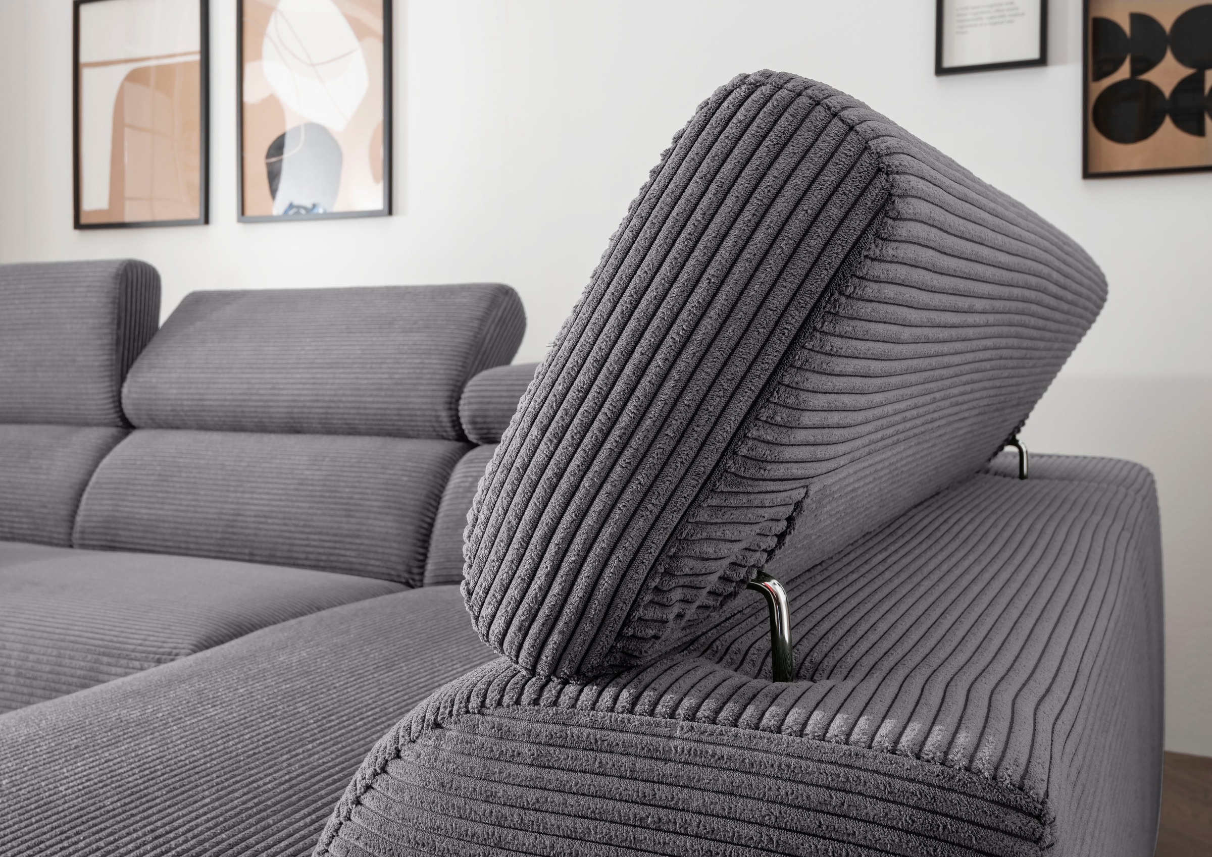 alina Ecksofa »Hikari«, wahlweise mit Sitzvorzug, in modernem Cordstoff, Breite 276 cm