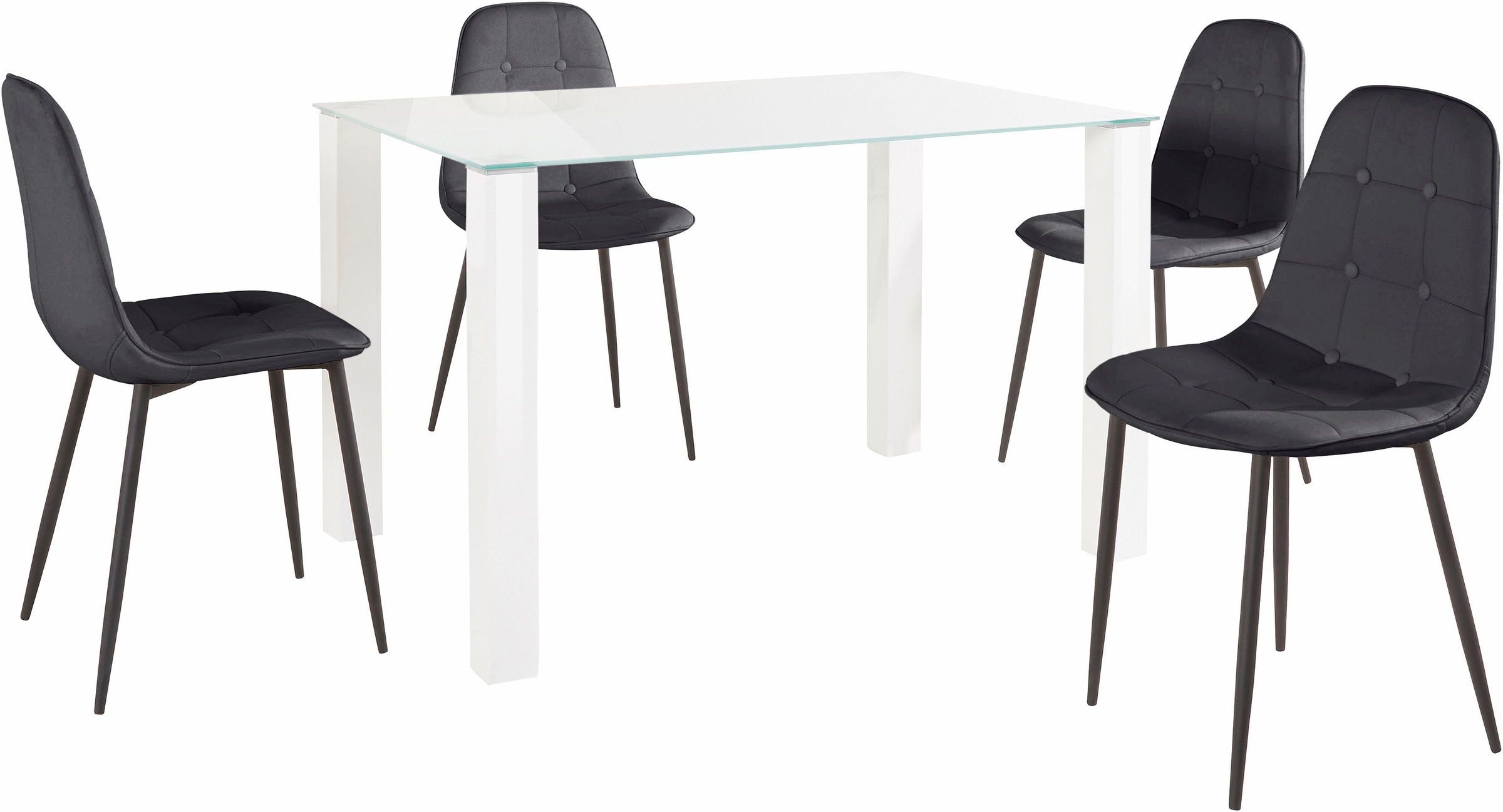 INOSIGN Essgruppe Set, 5 Stk. tlg. mit Glastisch, Breite 120 cm günstig online kaufen