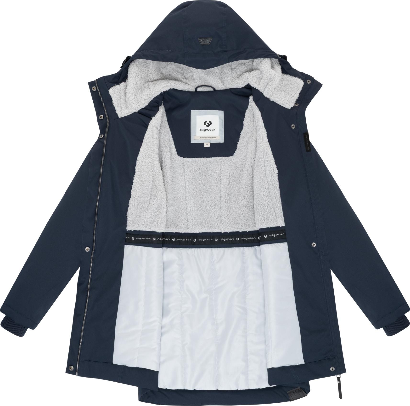 Ragwear Kurzmantel »Ellsa YOUMODO«, Winterparka mit auffälligen Taillenzugkordeln und Kapuze