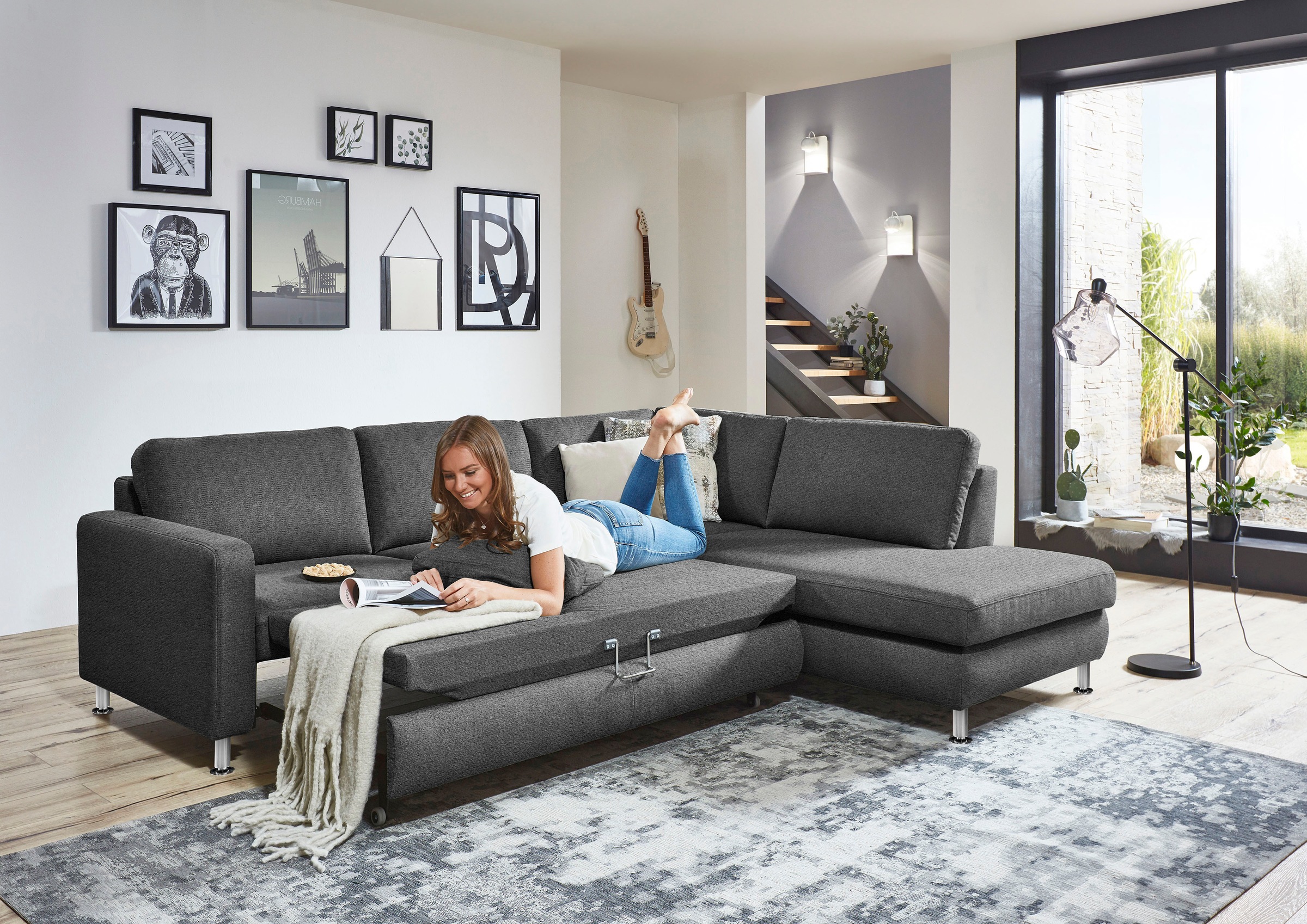 Die PlanBar Ecksofa »MP-IN19027 L-Form«, wahlweise mit Bettfunktion, mit Kaltschaum
