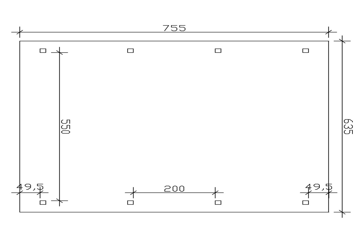 Skanholz Doppelcarport »Franken«, Leimholz-Nordisches Fichtenholz, 550 cm, weiß