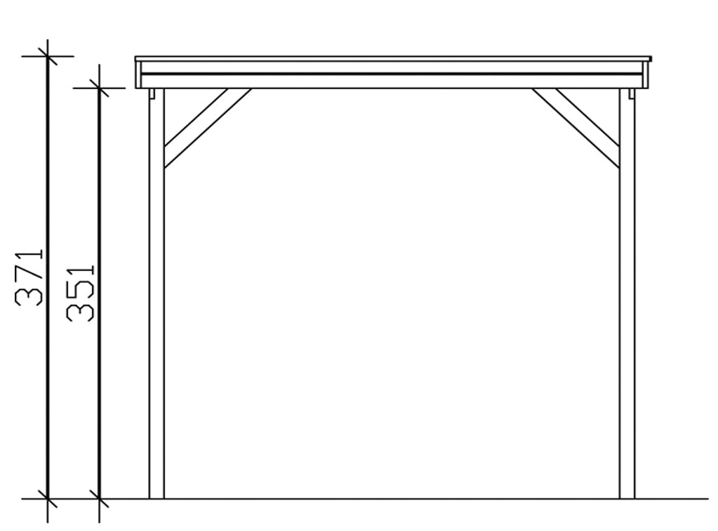 Skanholz Einzelcarport »Friesland«, Holz, 355 cm, grün, für Caravan