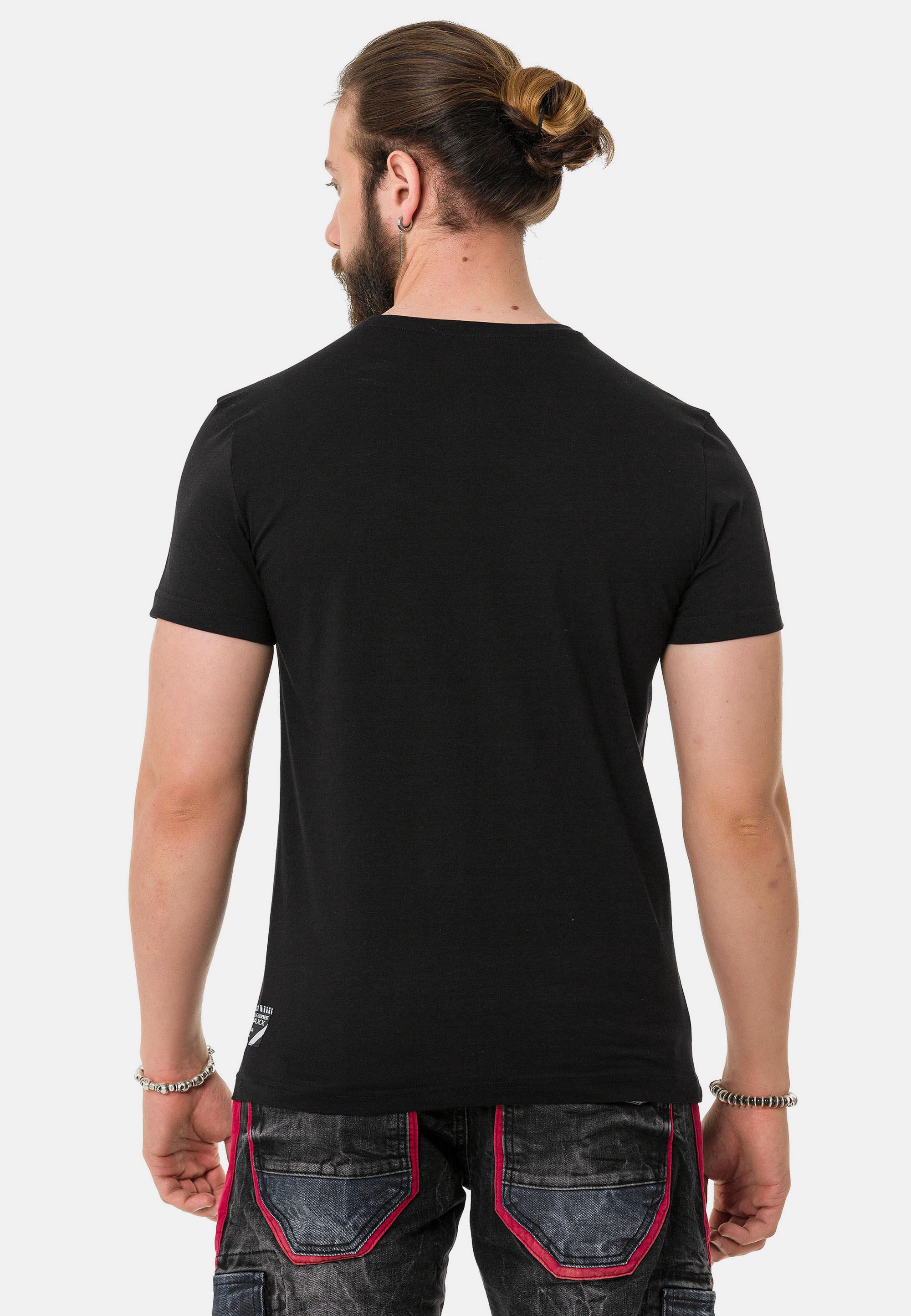 Cipo & Baxx T-Shirt »T-Shirt«, mit Rundhals-Ausschnitt