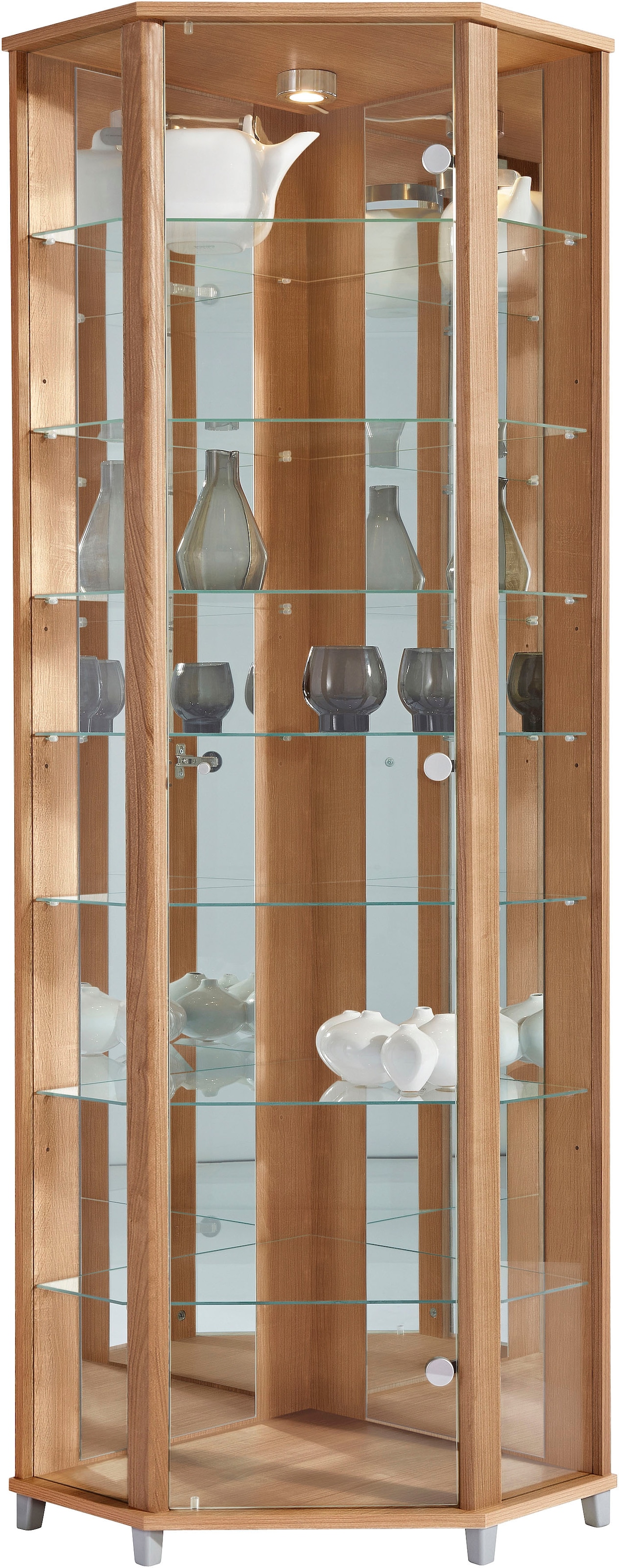 fif möbel Eckvitrine "TRIO Höhe ca. 172 cm, ink. Beleuchtung", Eckvitrine/G günstig online kaufen