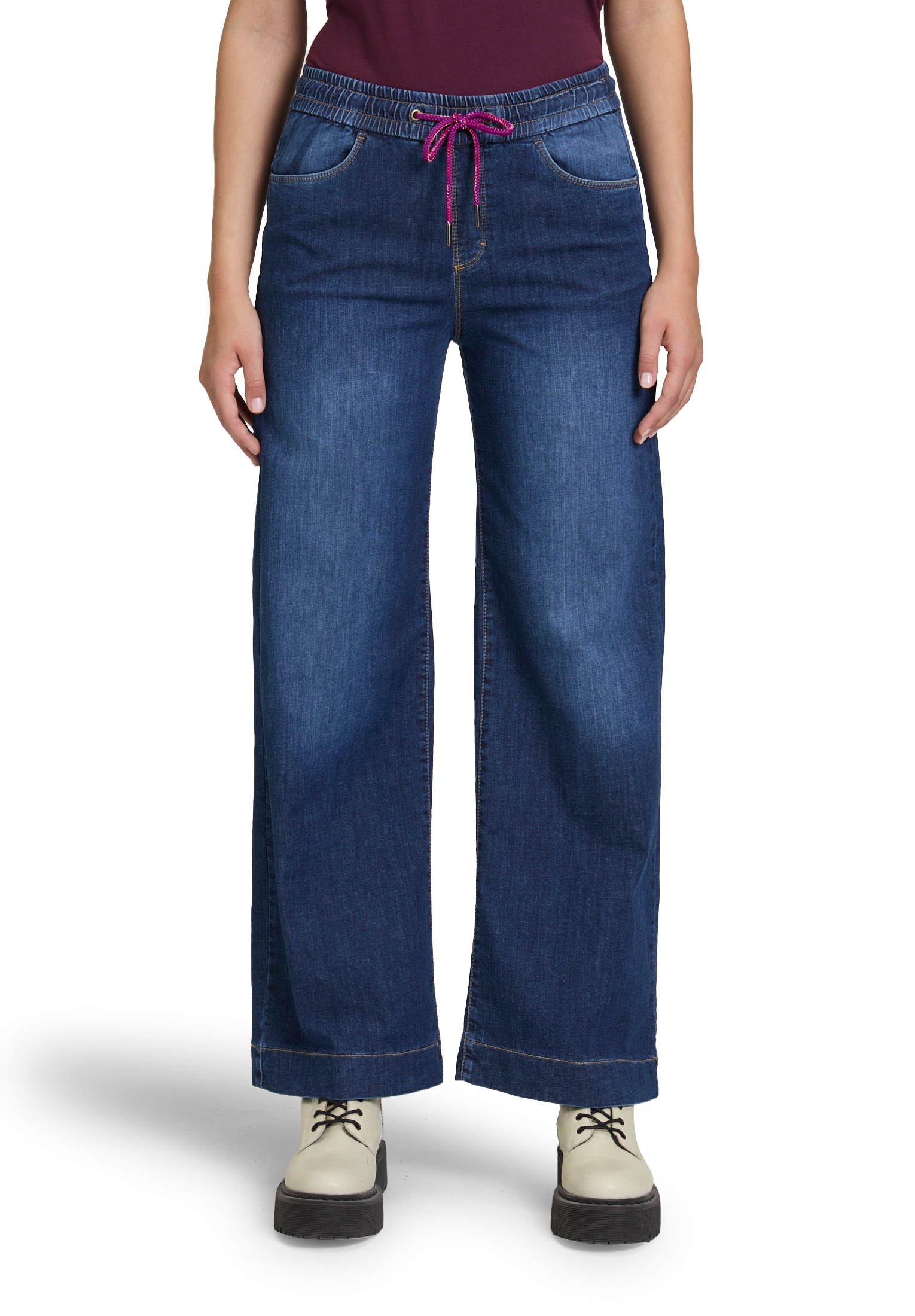 Cartoon Slim-fit-Jeans "Cartoon Casual-Hose mit weitem Bein" günstig online kaufen