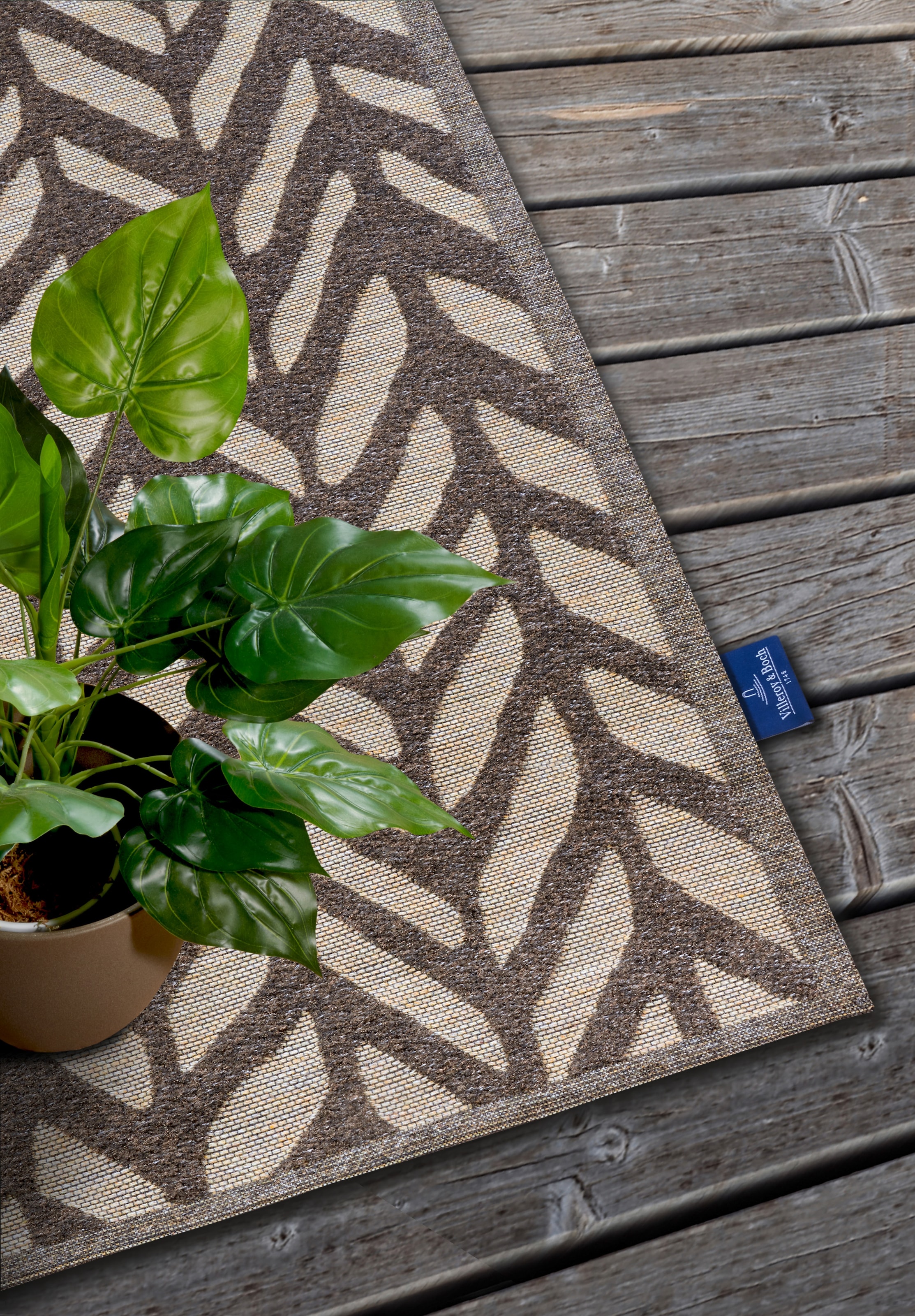 Villeroy & Boch Outdoorteppich »Georgette«, rechteckig, 4 mm Höhe, In-& Outdoor, Flachgewebe, wetterfest, Terrasse, Balkon, modern, Trend