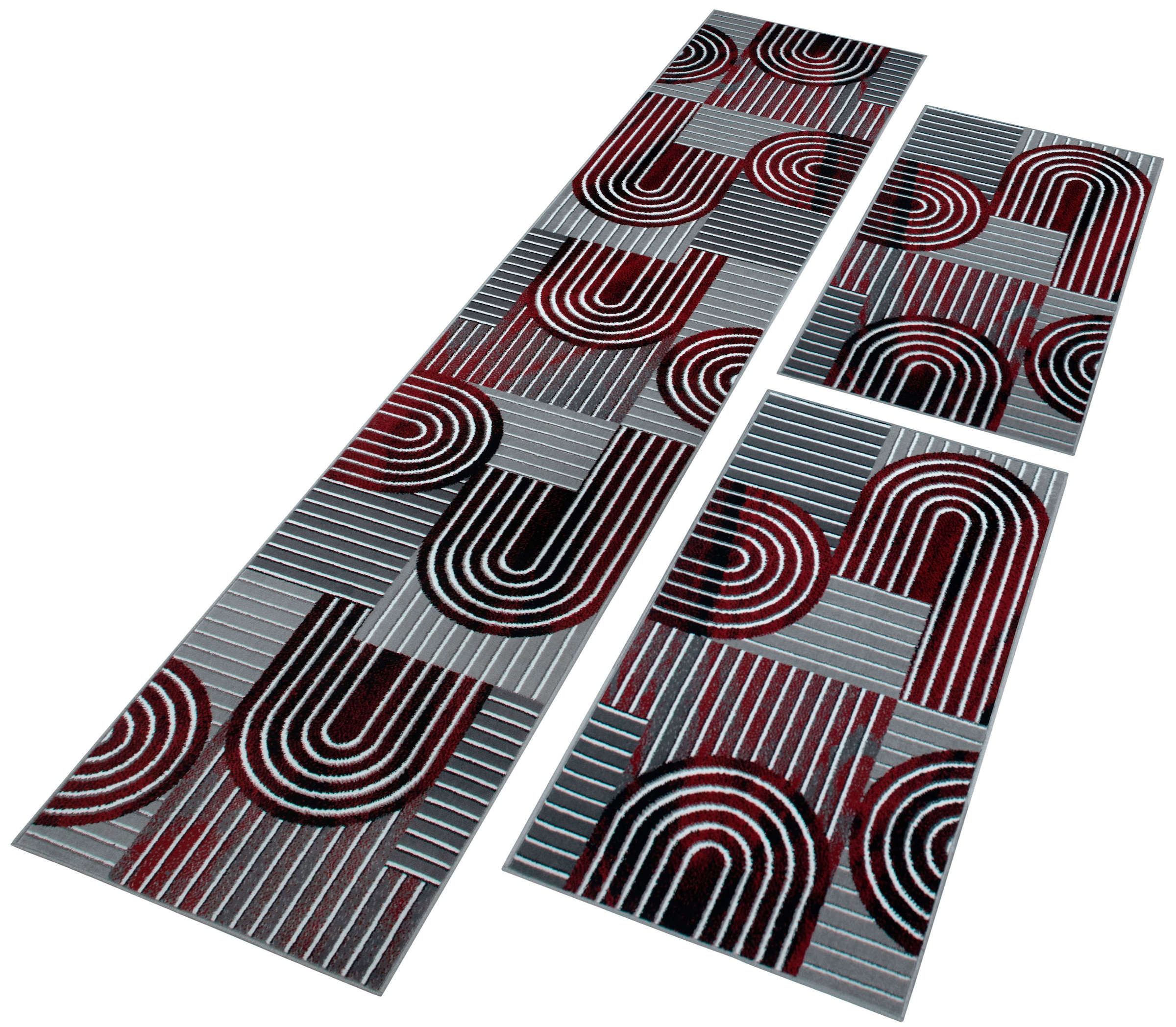 Bettumrandung OTTO HOME "Lyssandra", rot, H:8mm, Obermaterial: 85% Polypropylen, 15% Polyester, Bettumrandungen, 3D-Effekt, softer Kurzflor, pflegeleicht, leichter Glanz, Scandi-Look