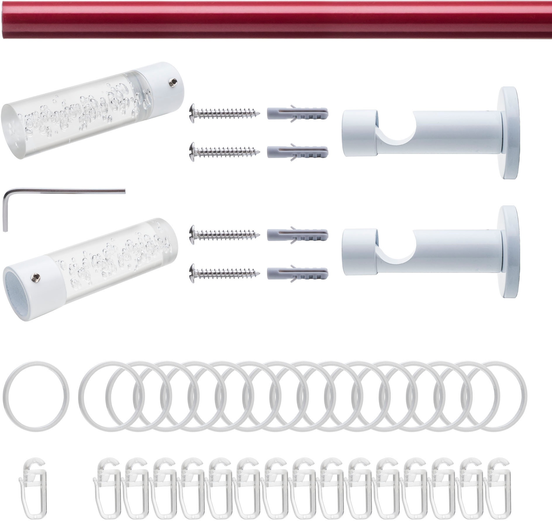 Liedeco Gardinenstange "Fertigstilgarnitur 20 mm Power Celebration Zylinder günstig online kaufen