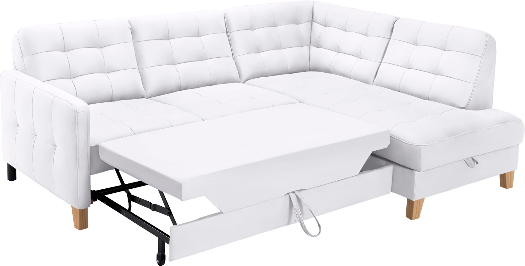 exxpo - sofa fashion Ecksofa »Elio, kompakt und komfortabel, bequem, zeitloses Design, L-Form«, wahlweise mit Bettfunktion und Bettkasten