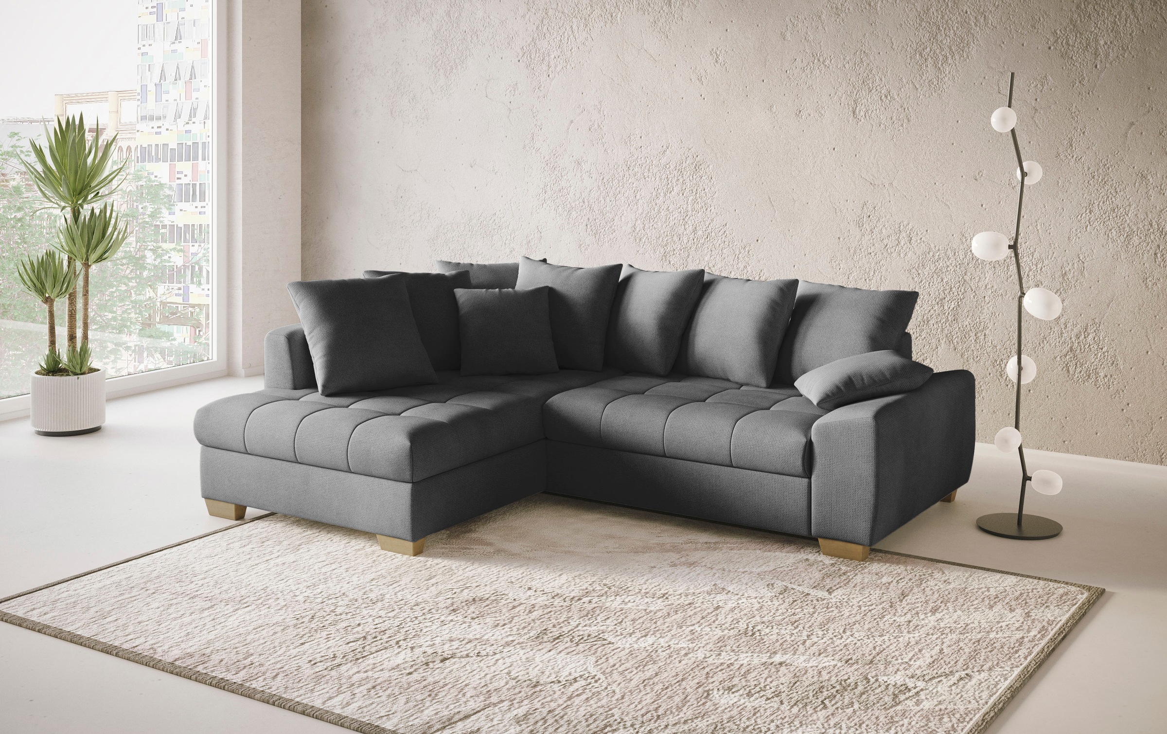 Mr. Couch Ecksofa »Nikita II, L-Form«, Wahlweise mit Kaltschaum, EasyBett, Bettkasten