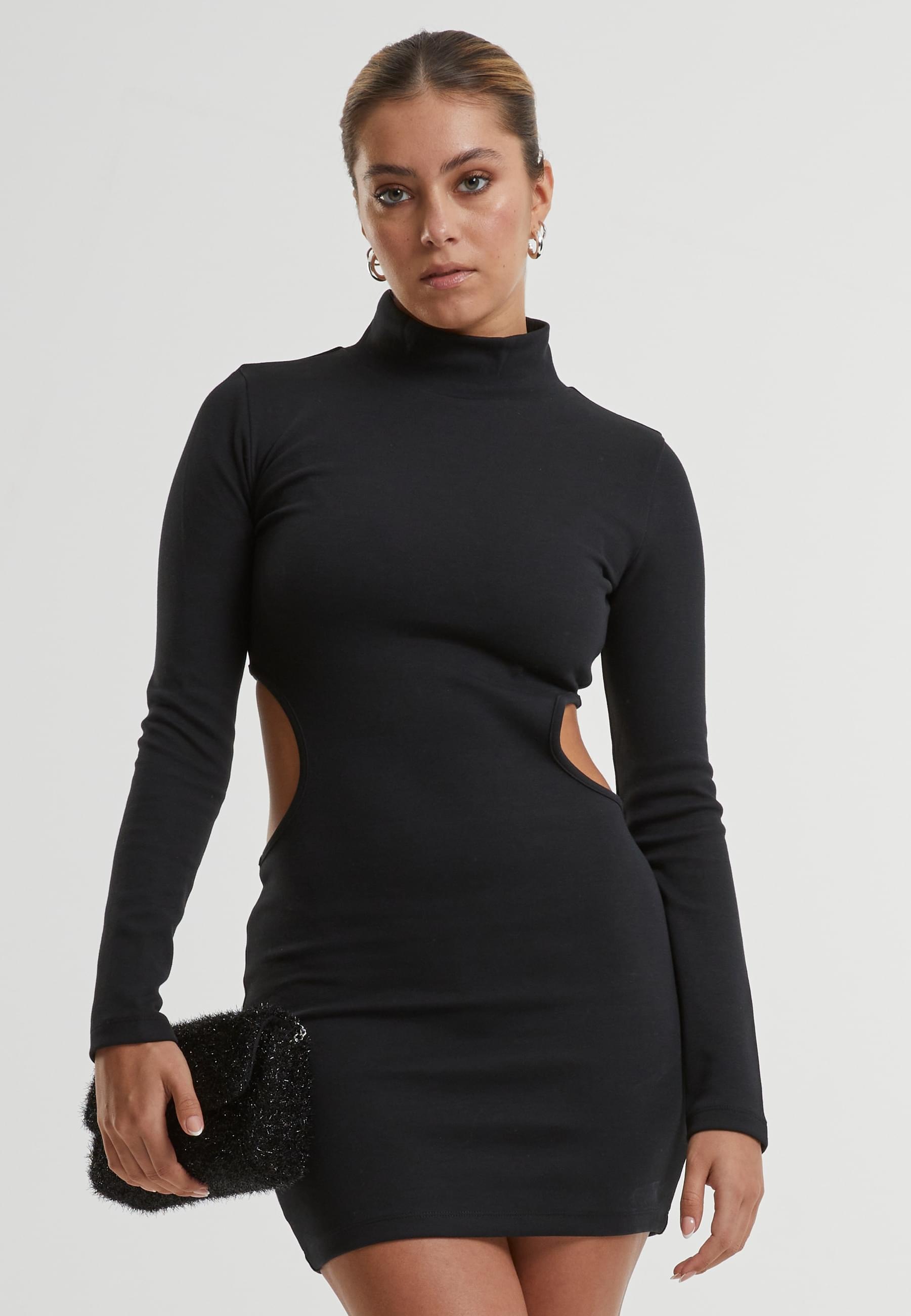URBAN CLASSICS Shirtkleid »Urban Classics Ladies Cut Out Mini Dress«, (1 tlg.)