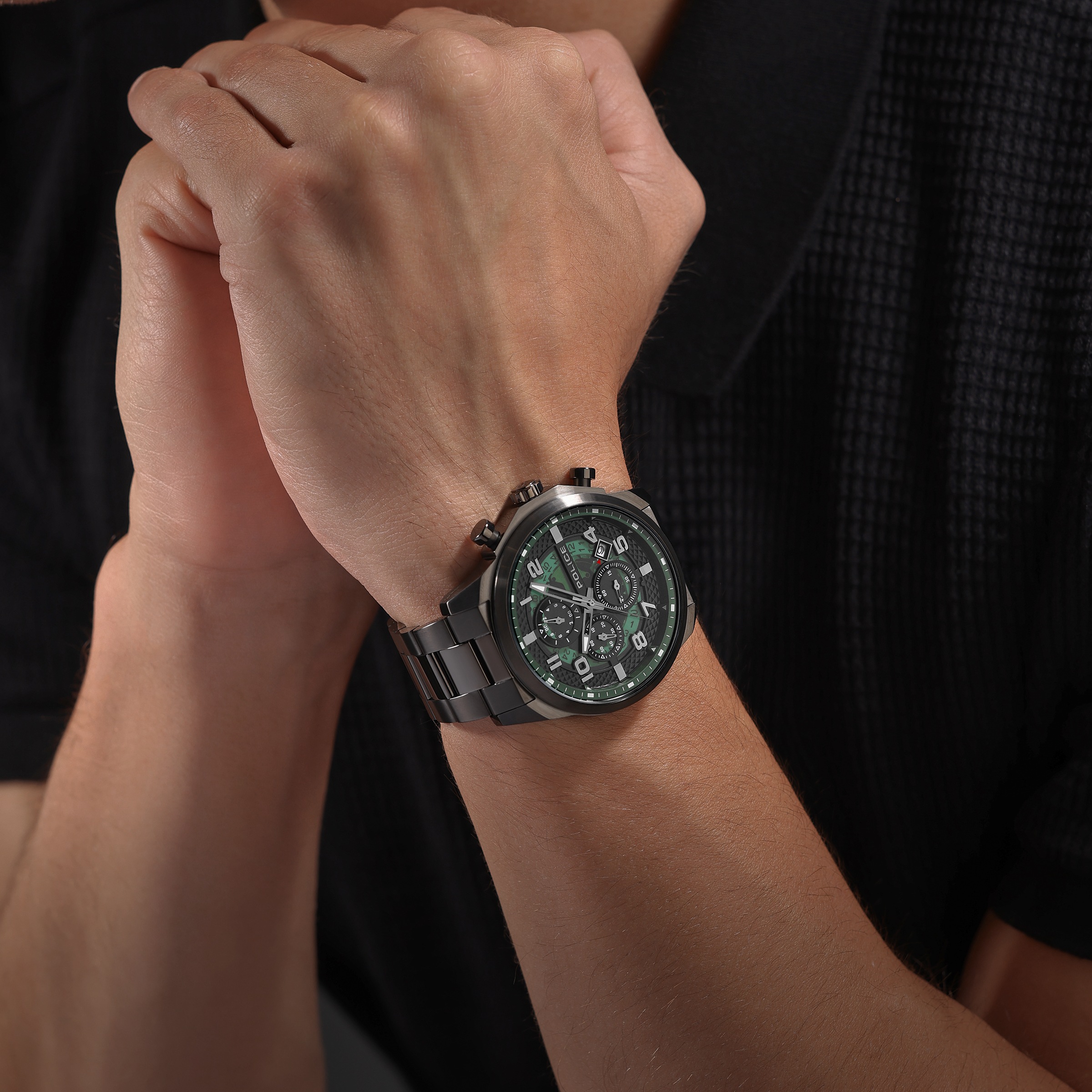 Police Chronograph »Soul Set« Quarzuhr, Armbanduhr, Herrenuhr, Edelstahlarmband