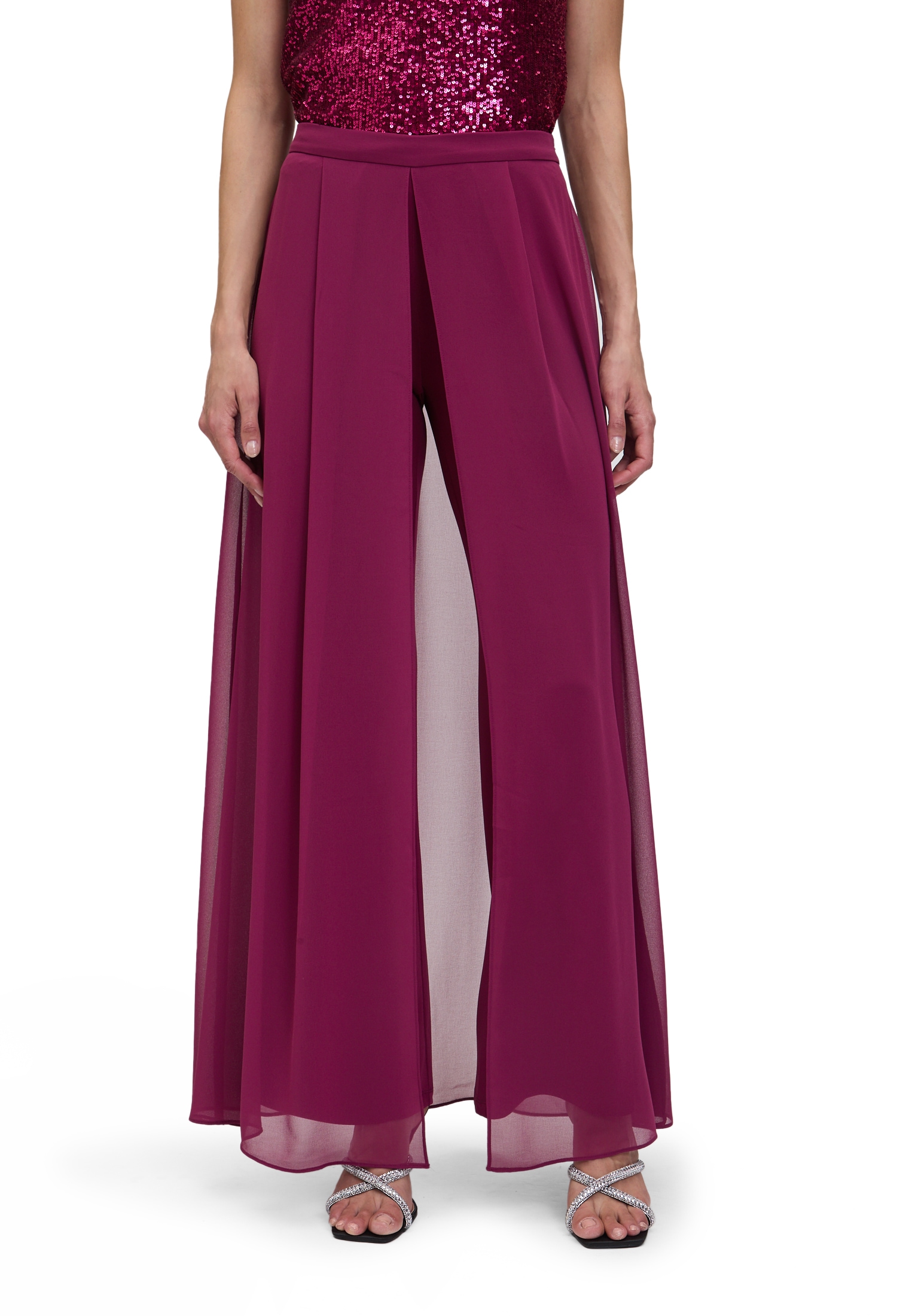 Vera Mont 2-in-1-Hose "Damen mit weitem Bein" Materialmix günstig online kaufen