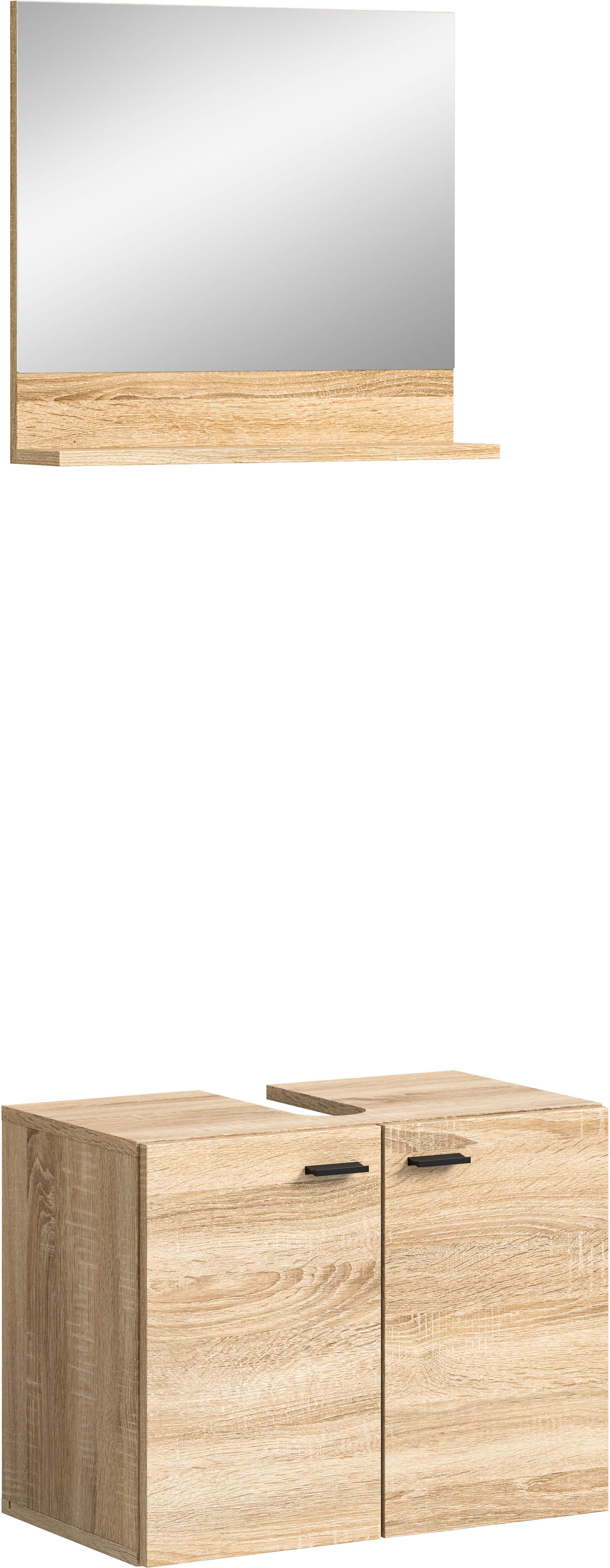 Thumbnail - welltime Badmöbel-Set "Tampa, best. aus Waschbeckenunterschrank und Spiegel, Breite 57cm," Set, 2 Stk. tlg.