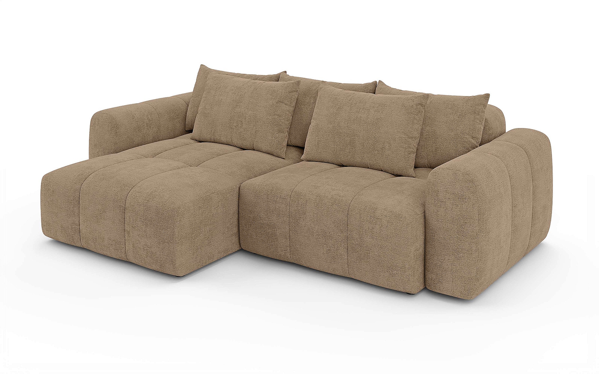 OTTO home Ecksofa »AVVELLA Schlafsofa, Bettkasten, komfortables Sitzgefühl, Breite 256cm« Liegefläche 135x200cm, Bettkasten, mit Rückenkissen, moderne Steppung