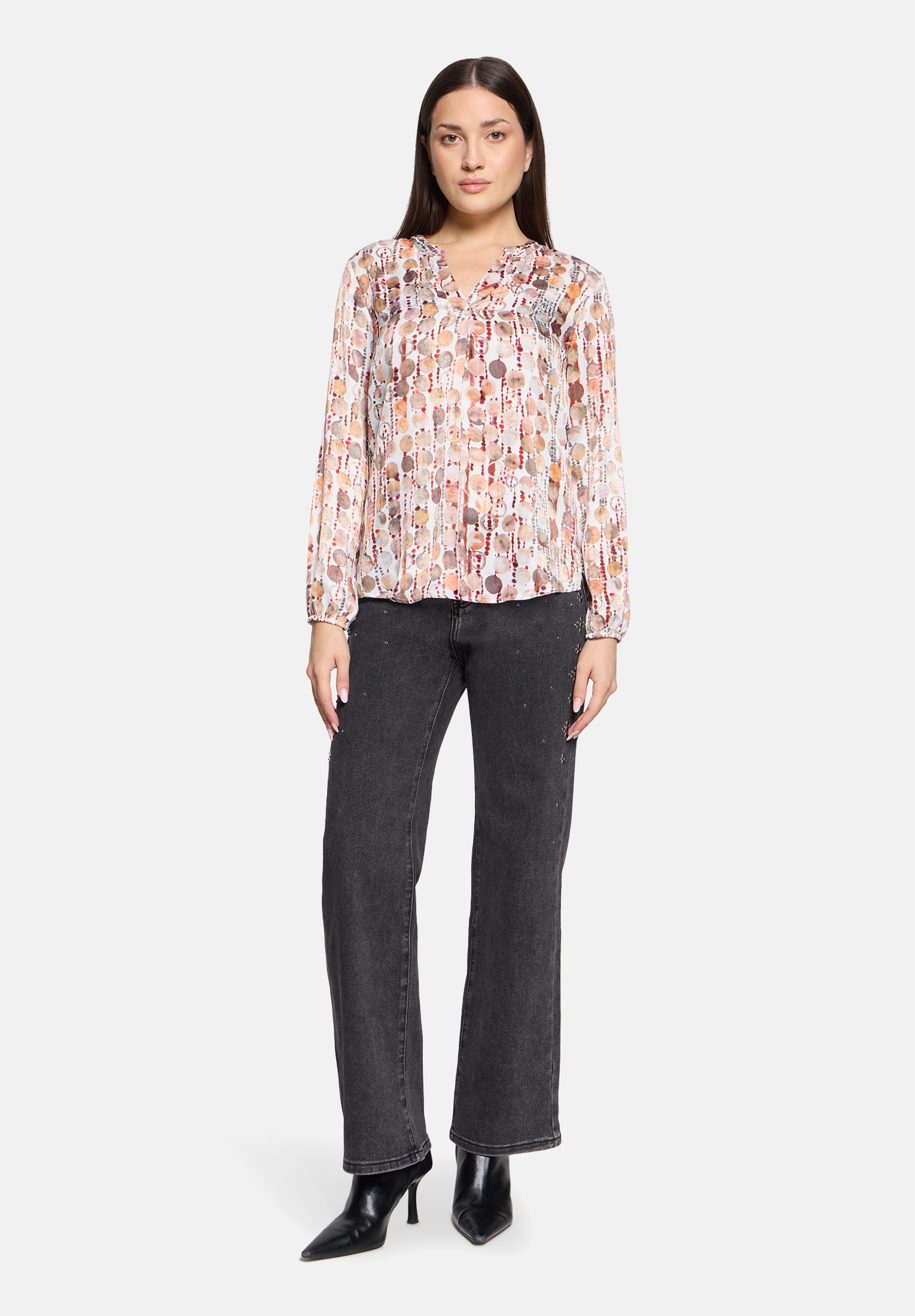 Cartoon Stretch-Jeans "Damen mit Strass"