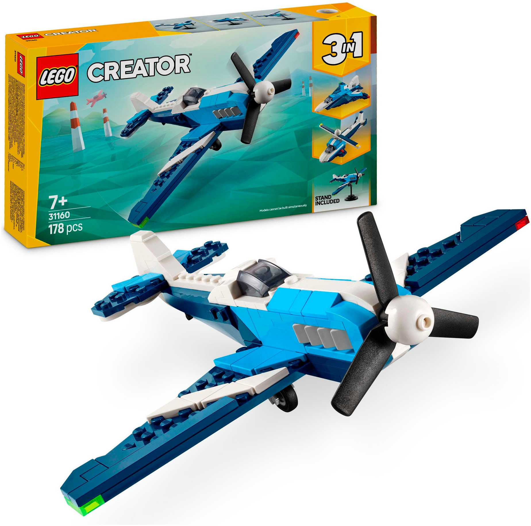 LEGO® Konstruktionsspielsteine »Flieger: Rennflugzeug (31160), LEGO Creator«, (178 St.), Made in Europe