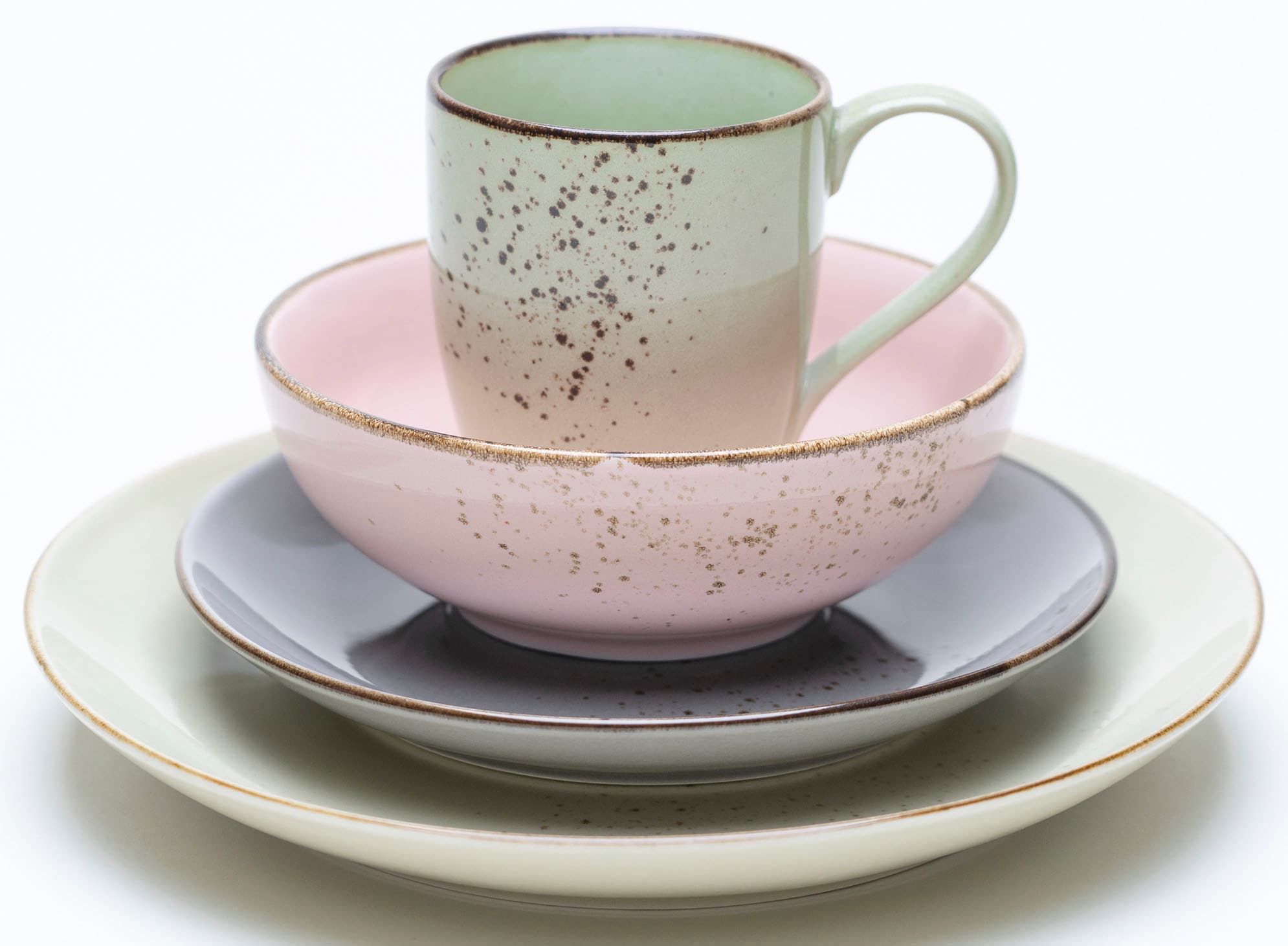 CreaTable Kombiservice »Geschirr-Set NATURE COLLECTION Vintage Garden«, (16 tlg., Kaffeeservice und Tafelservice im Set, für 4 Personen), Service, 16 Teile, für 4 Personen