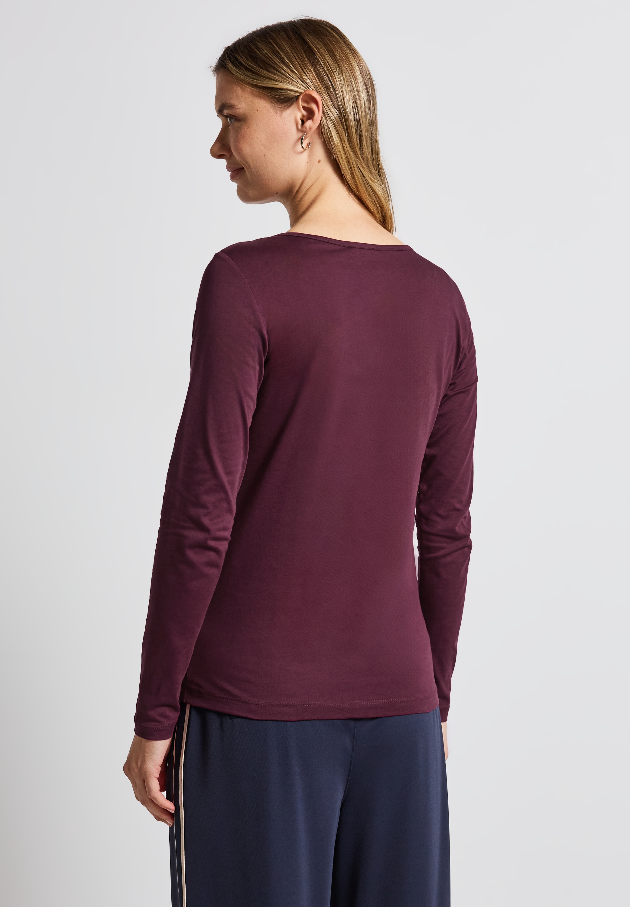 STREET ONE Langarmshirt aus reiner Baumwolle