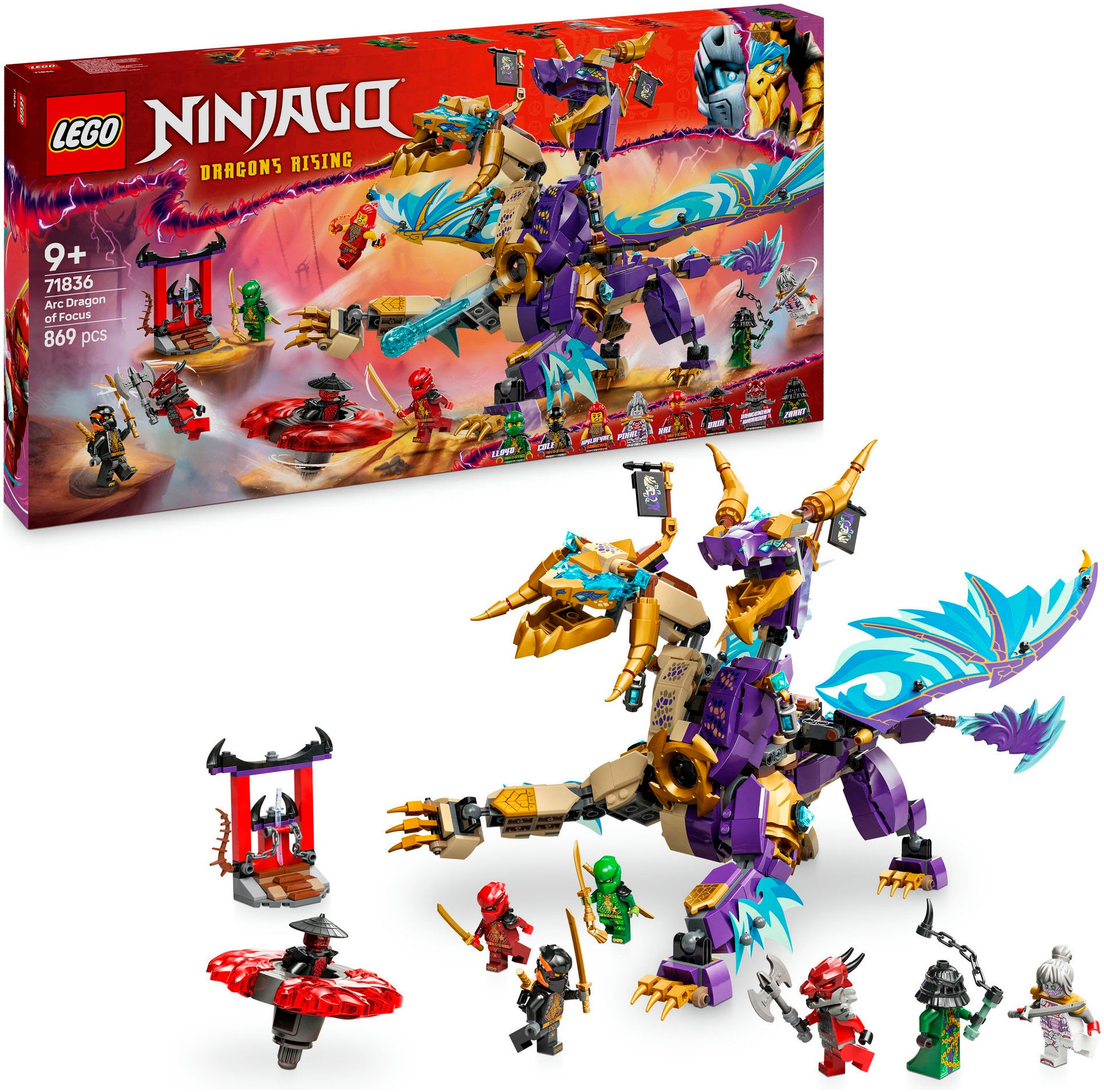 LEGO® Konstruktionsspielsteine »Lichtbogendrache (71836), LEGO® Ninjago«, (869 St.), Made in...