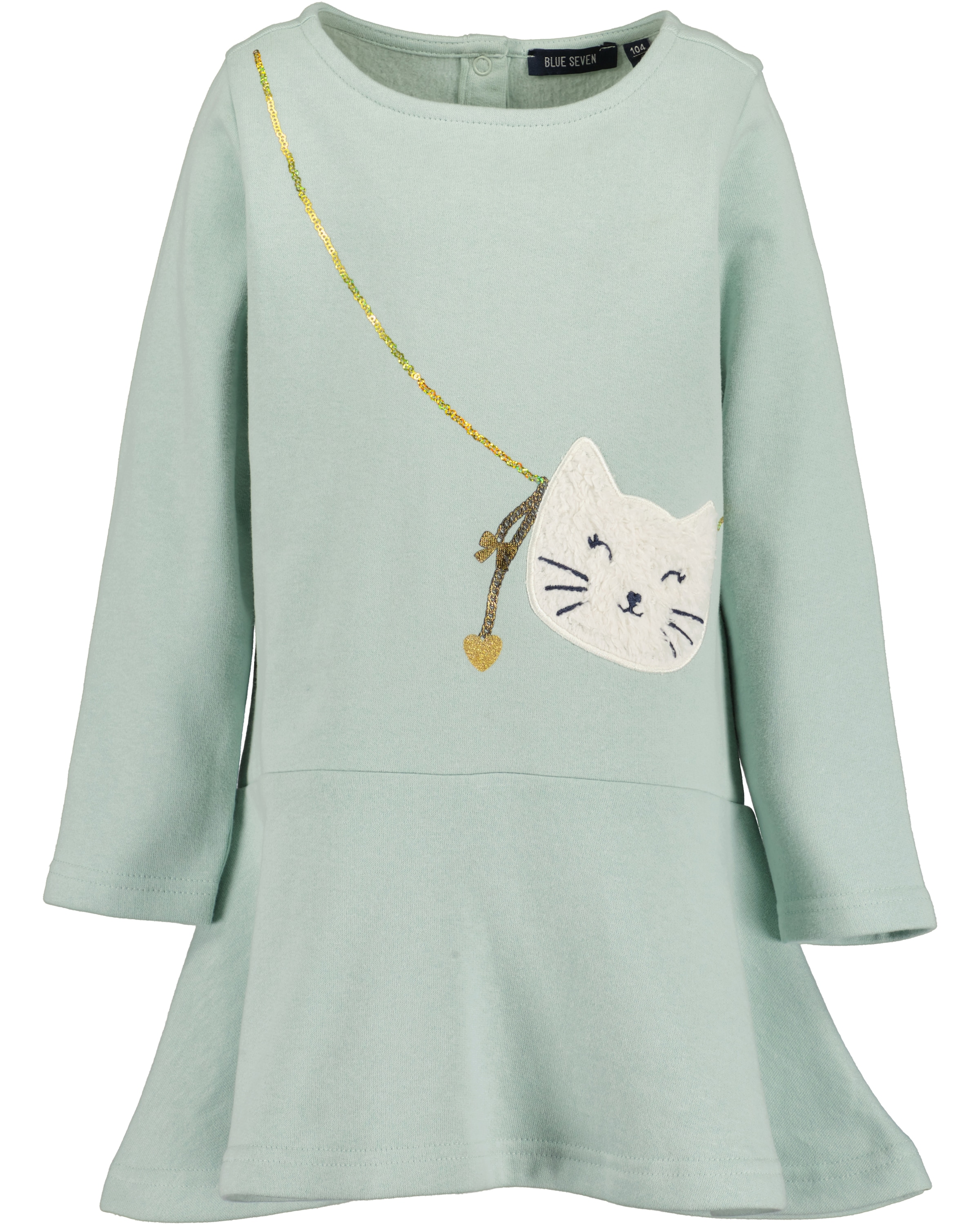 Blue Seven 1100000002199 "Girls Sweatkleid mit aufgedruckter Tasche"