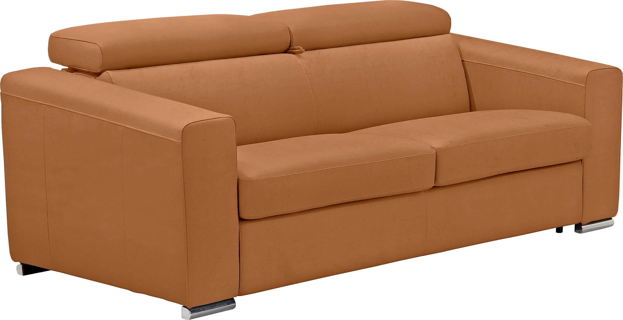 Egoitaliano Schlafsofa »Cabiria, Design und super Sitz- und Liegekomfort«, Sofa inkl. Schlaffunktion, Kopfteile verstellbar, mit Metallfüßen