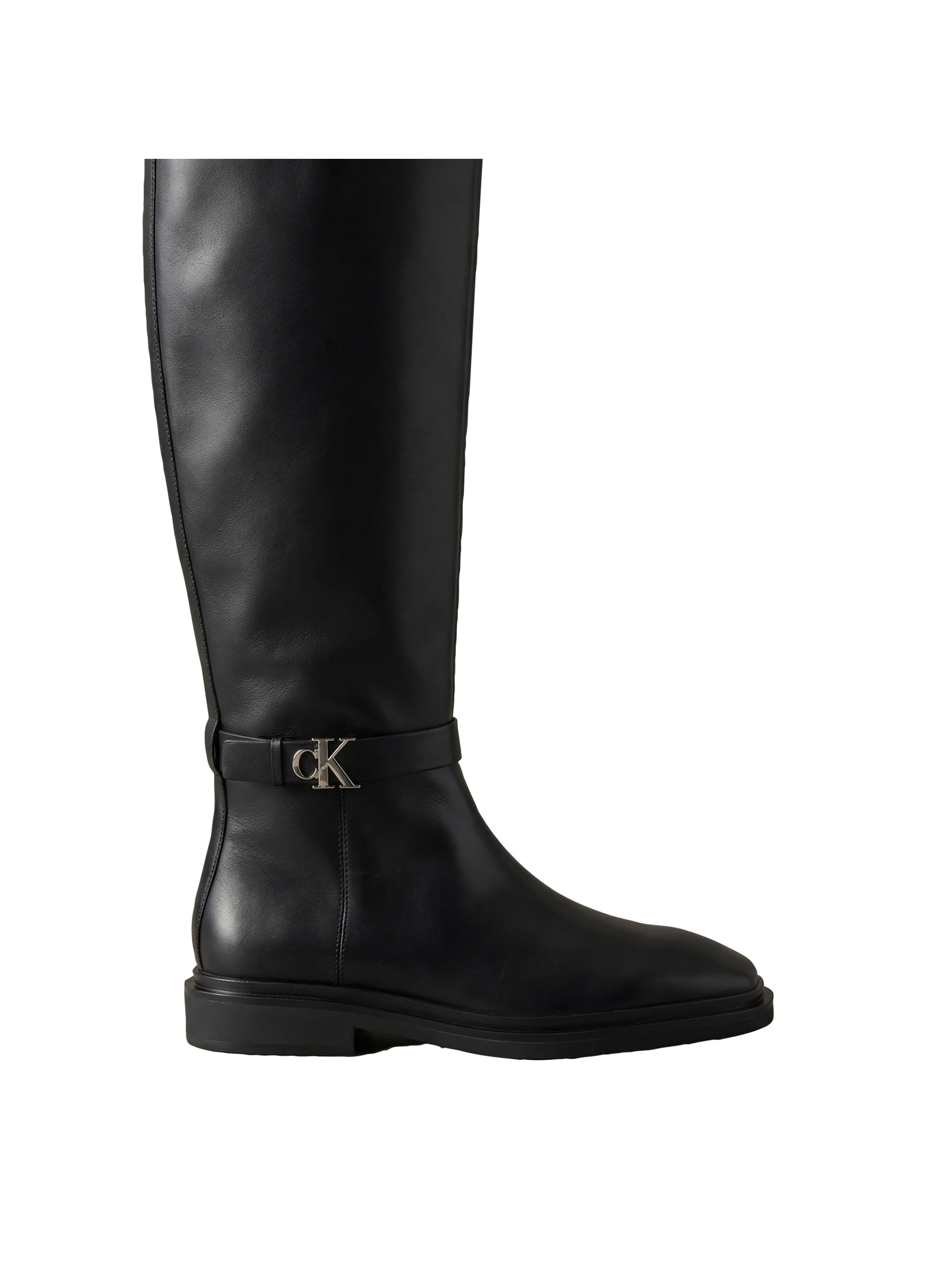 Calvin Klein Stiefel »SQUARE HIGH BOOT LTH MG HDW«  Langschaftstiefel mit CK-Schmucklogo