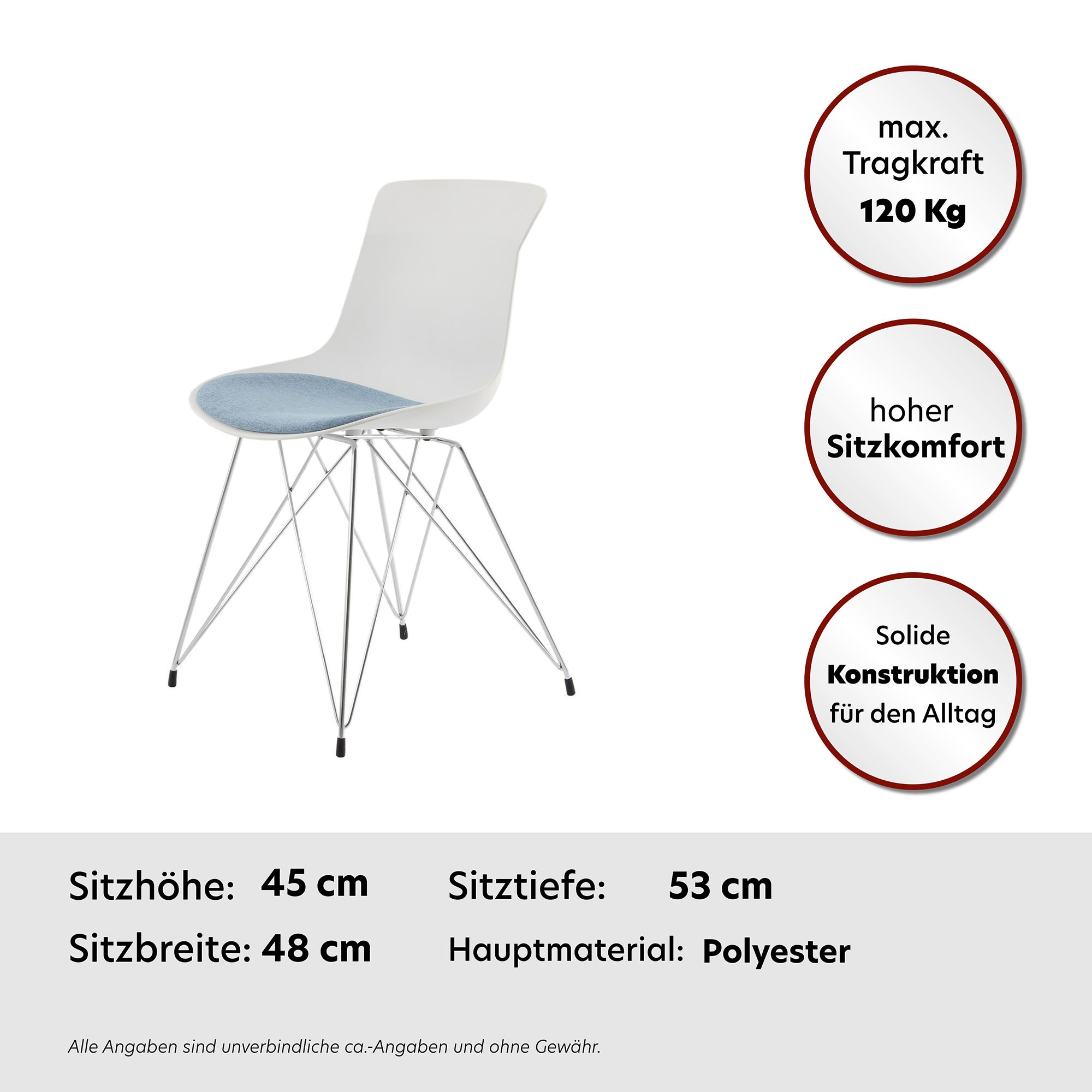 Kayoom Stuhl »Emily 110 2er-Set, zeitloses Design, stilvolle Farbkombination«, (Set), 2 St., Polyester, pflegeleicht, strapazierfähig, für jede Einrichtung geeignet